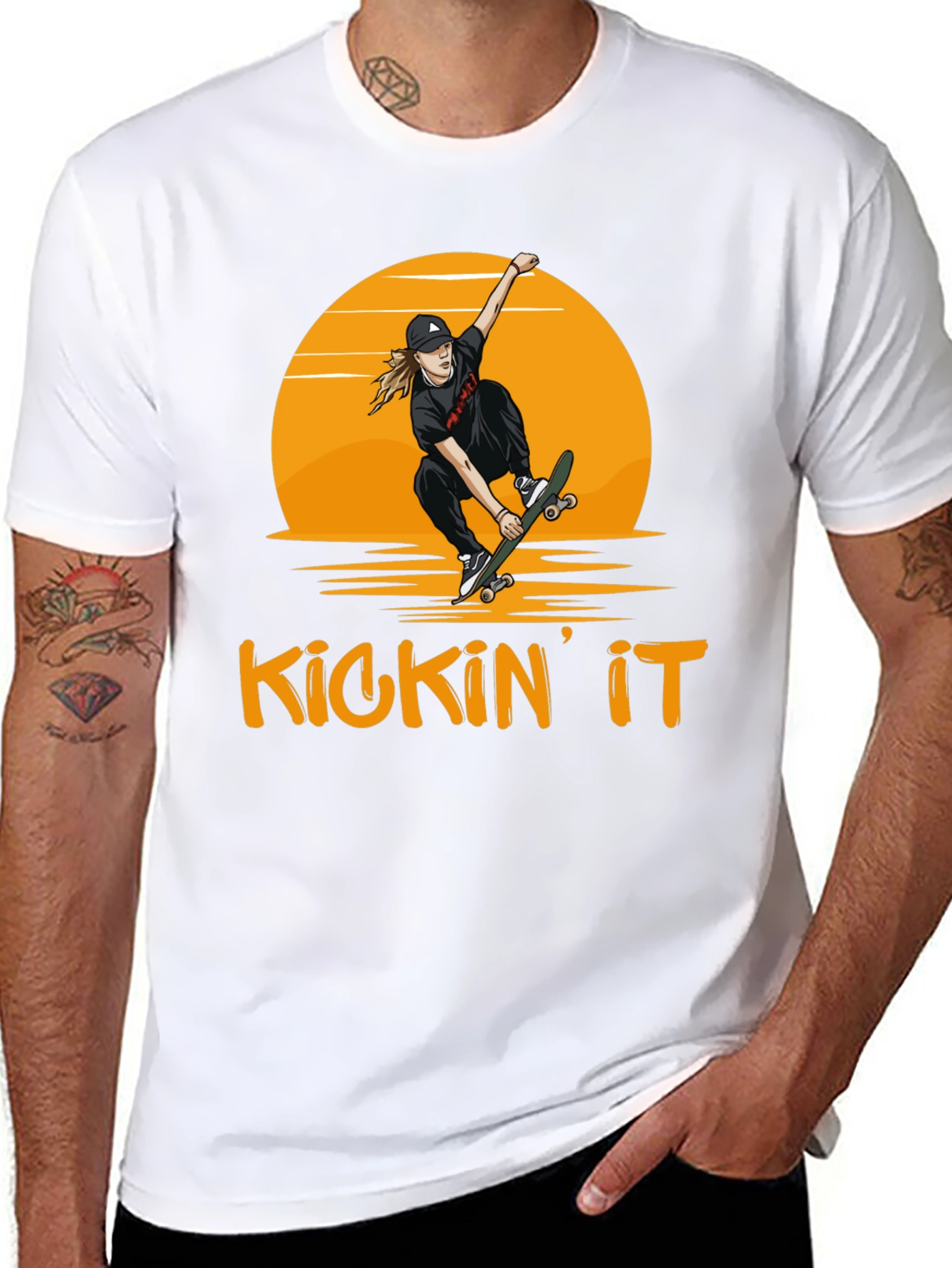Camiseta Negra Kickin It Skateboarding