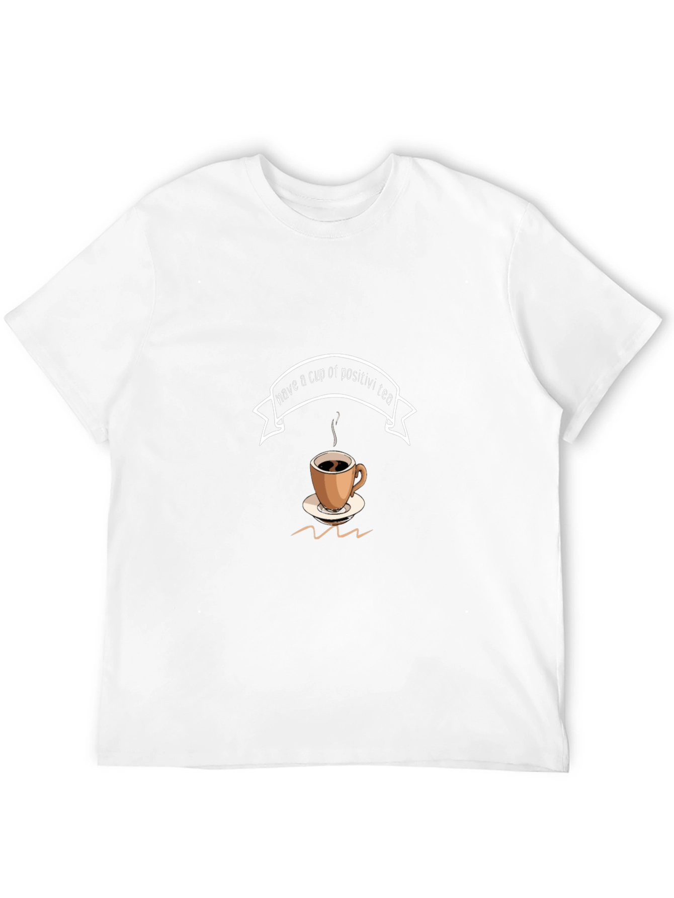 Camiseta Negra con Diseño de Taza de Té Positivo