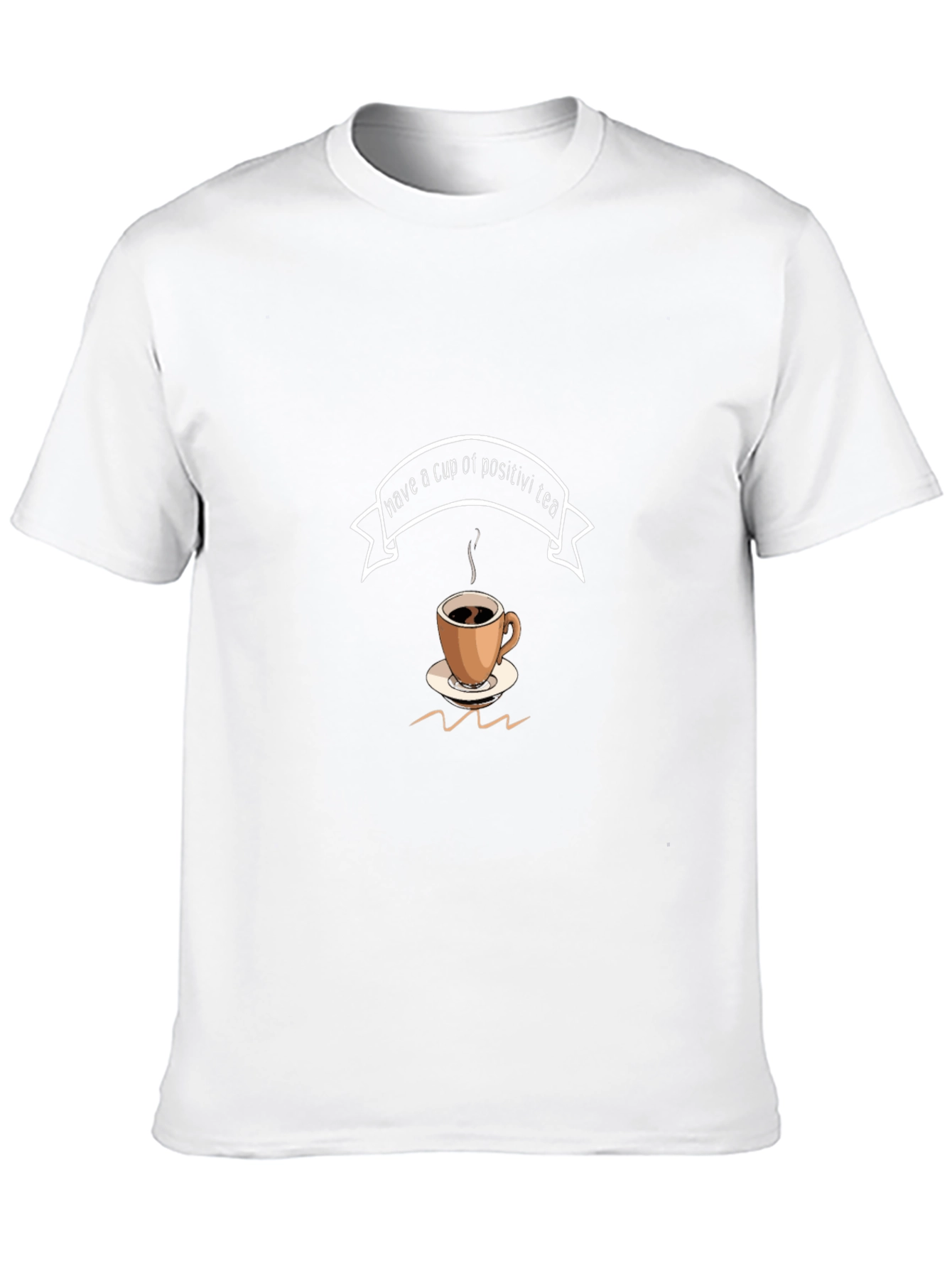 Camiseta Negra con Diseño de Taza de Té Positivo