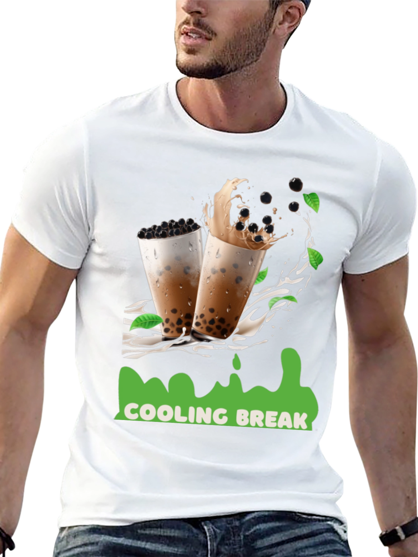 Camiseta Negra con Diseño Refrescante Cooling Break