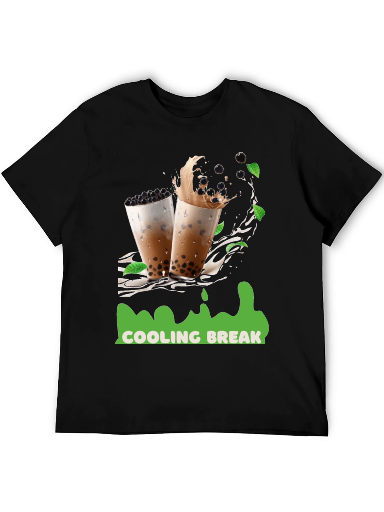 Camiseta Negra con Diseño Refrescante Cooling Break