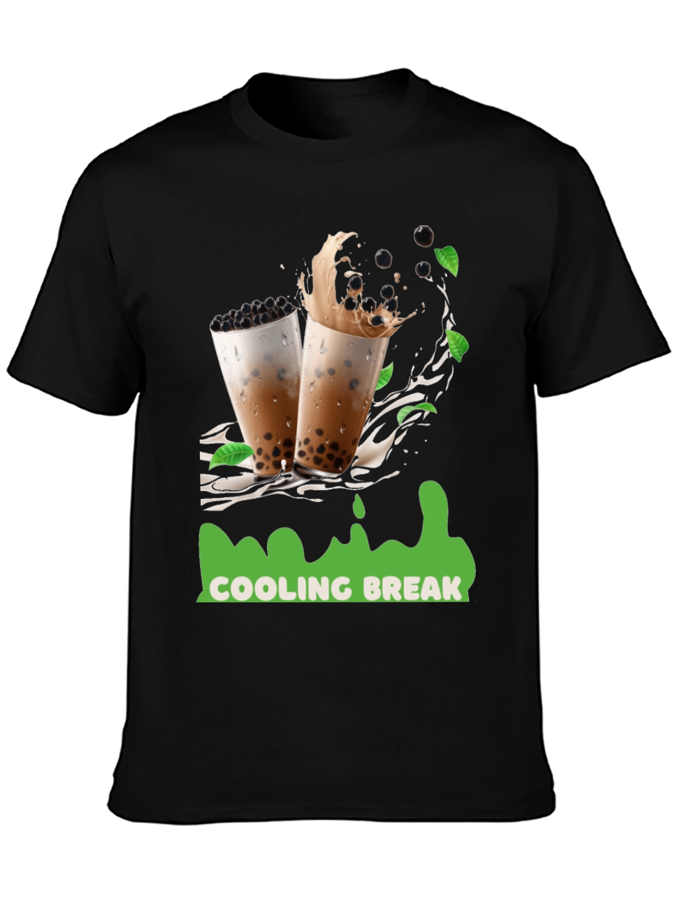 Camiseta Negra con Diseño Refrescante Cooling Break