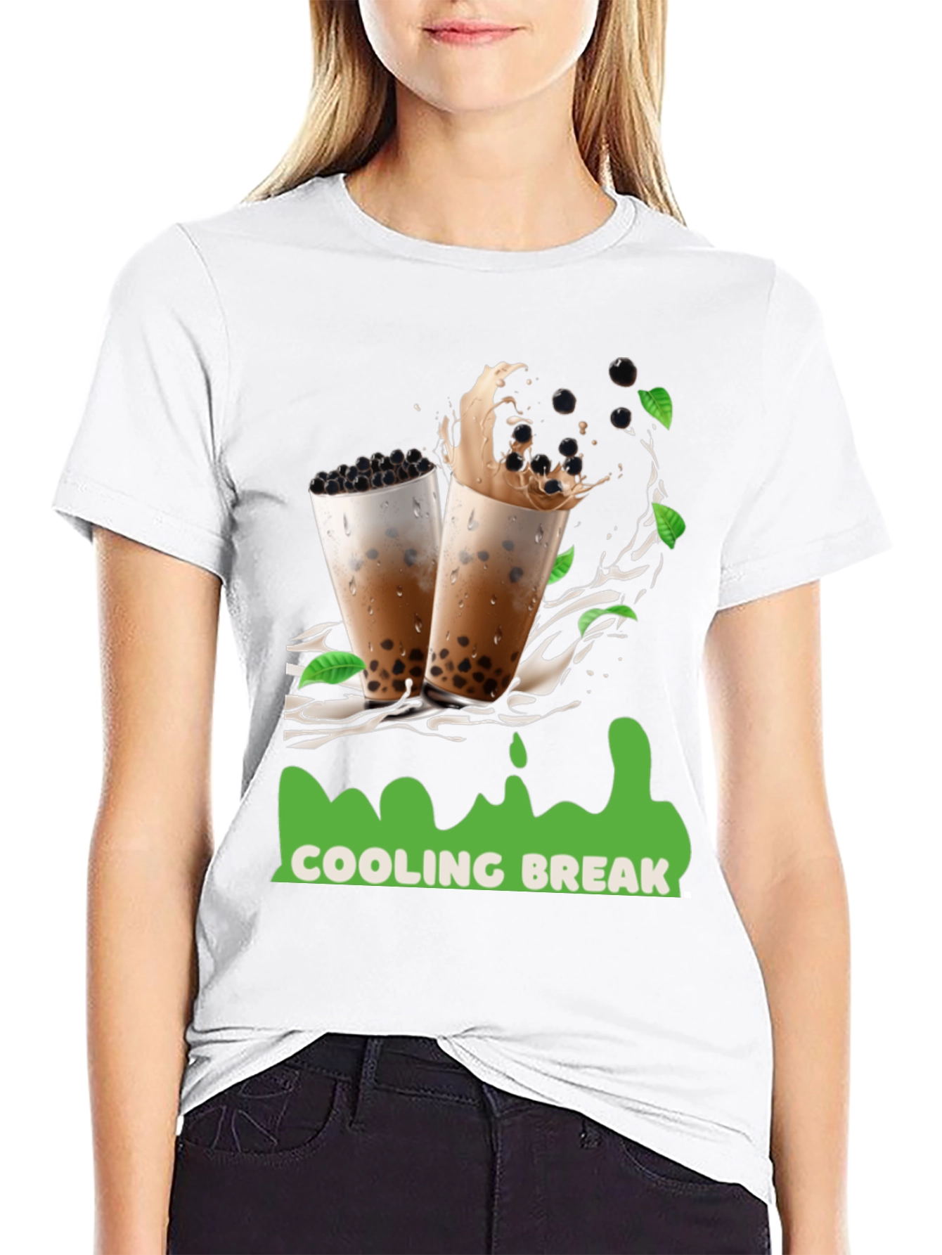 Camiseta Negra con Diseño Refrescante Cooling Break