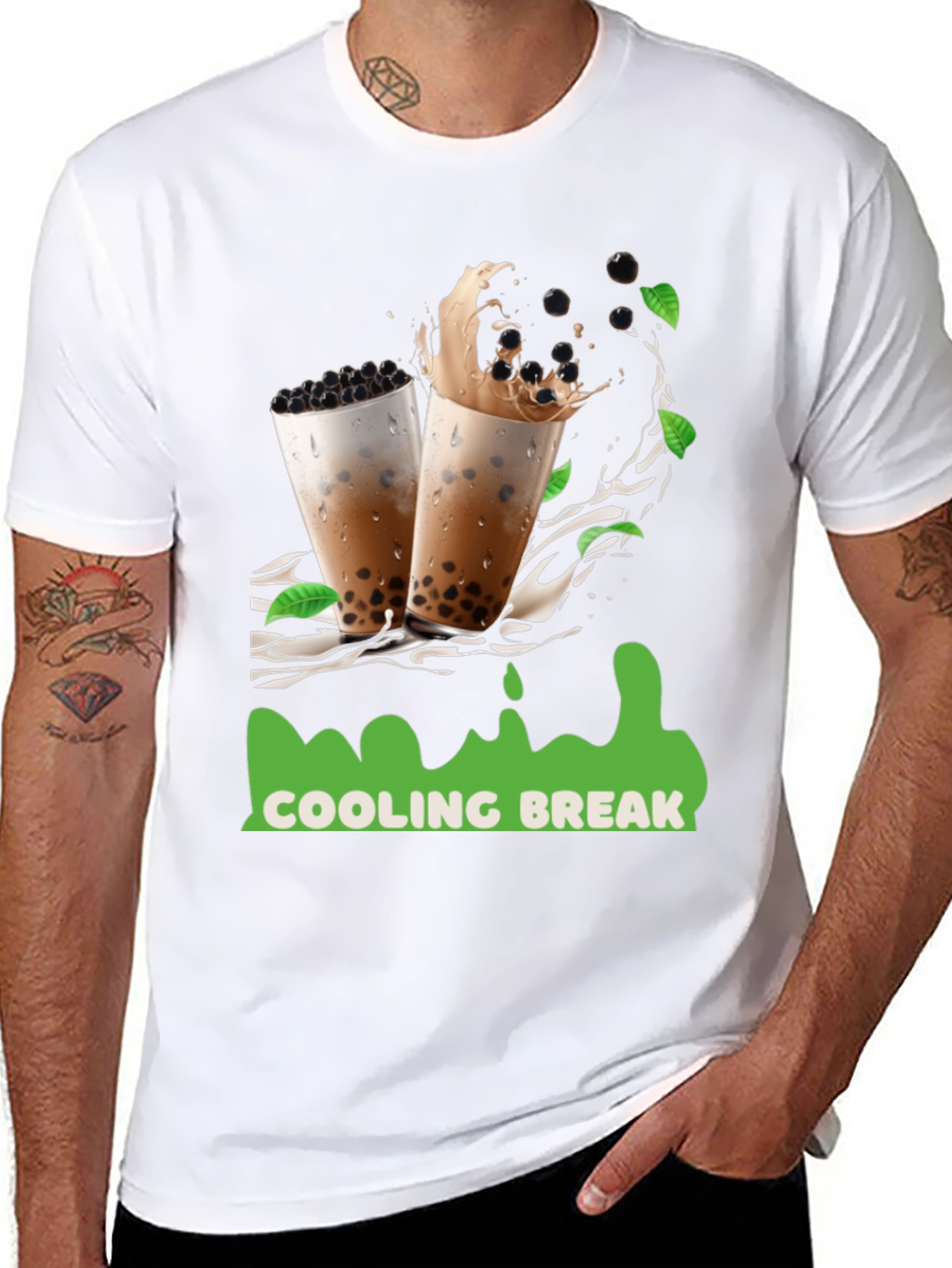 Camiseta Negra con Diseño Refrescante Cooling Break
