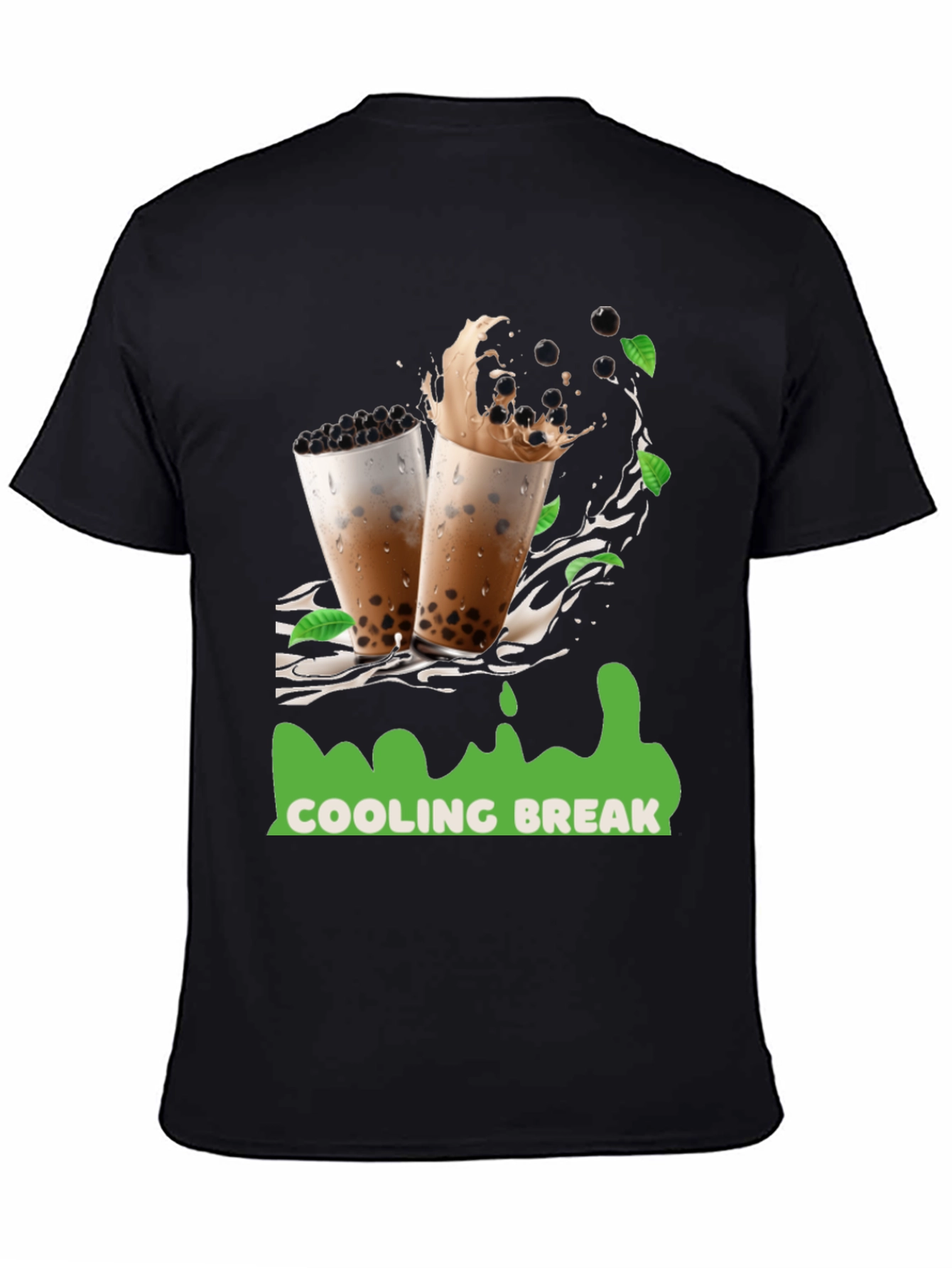 Camiseta Negra con Diseño Refrescante Cooling Break