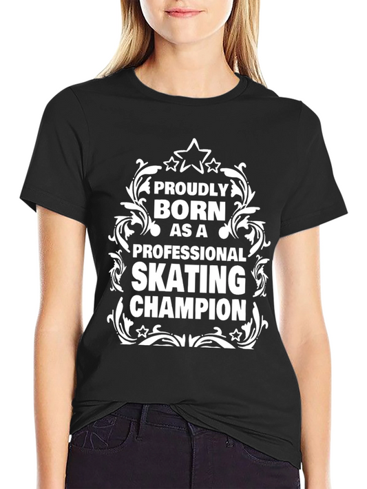 Camiseta Negra: Orgullosamente Patinador Profesional