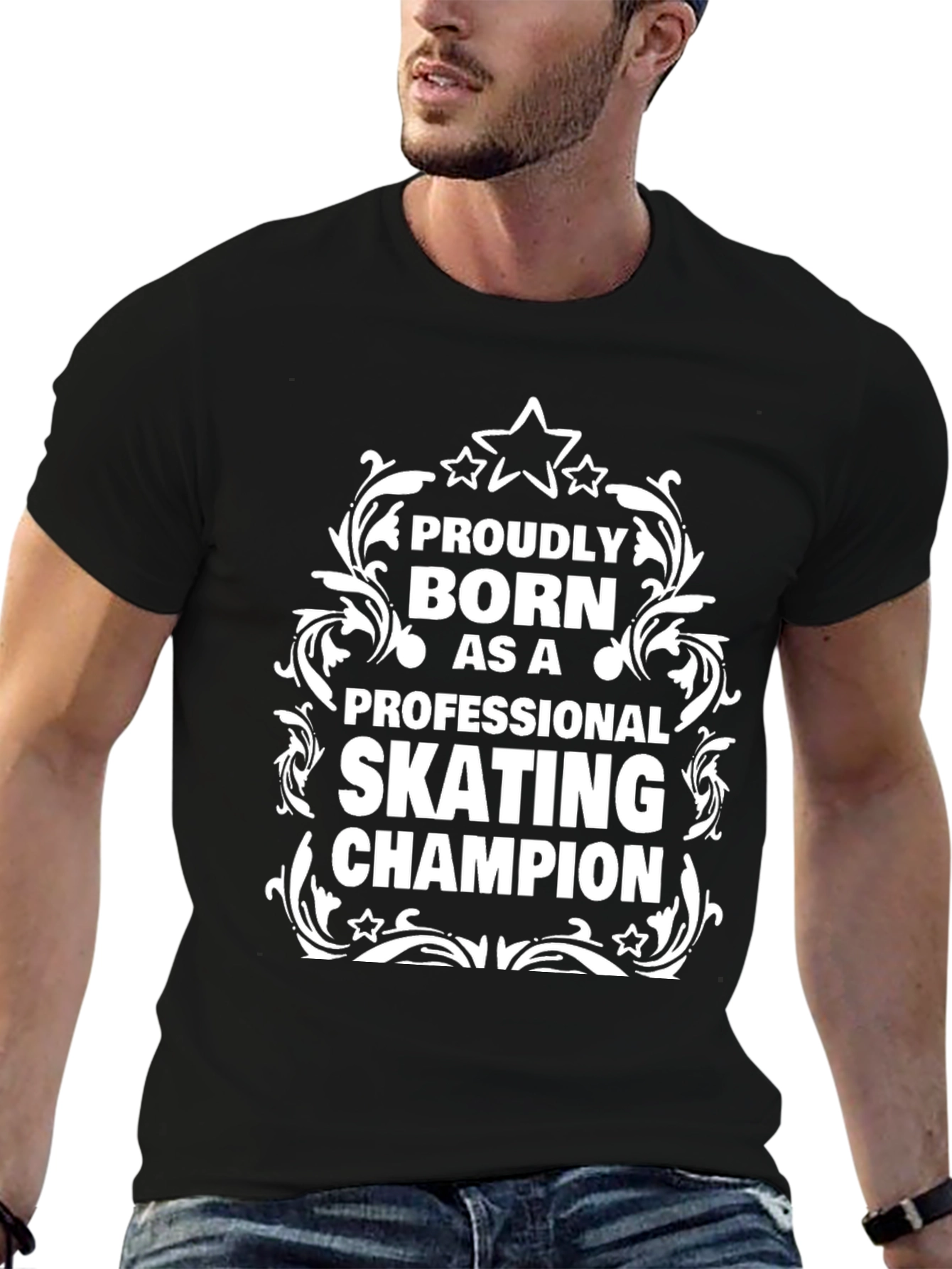 Camiseta Negra: Orgullosamente Patinador Profesional