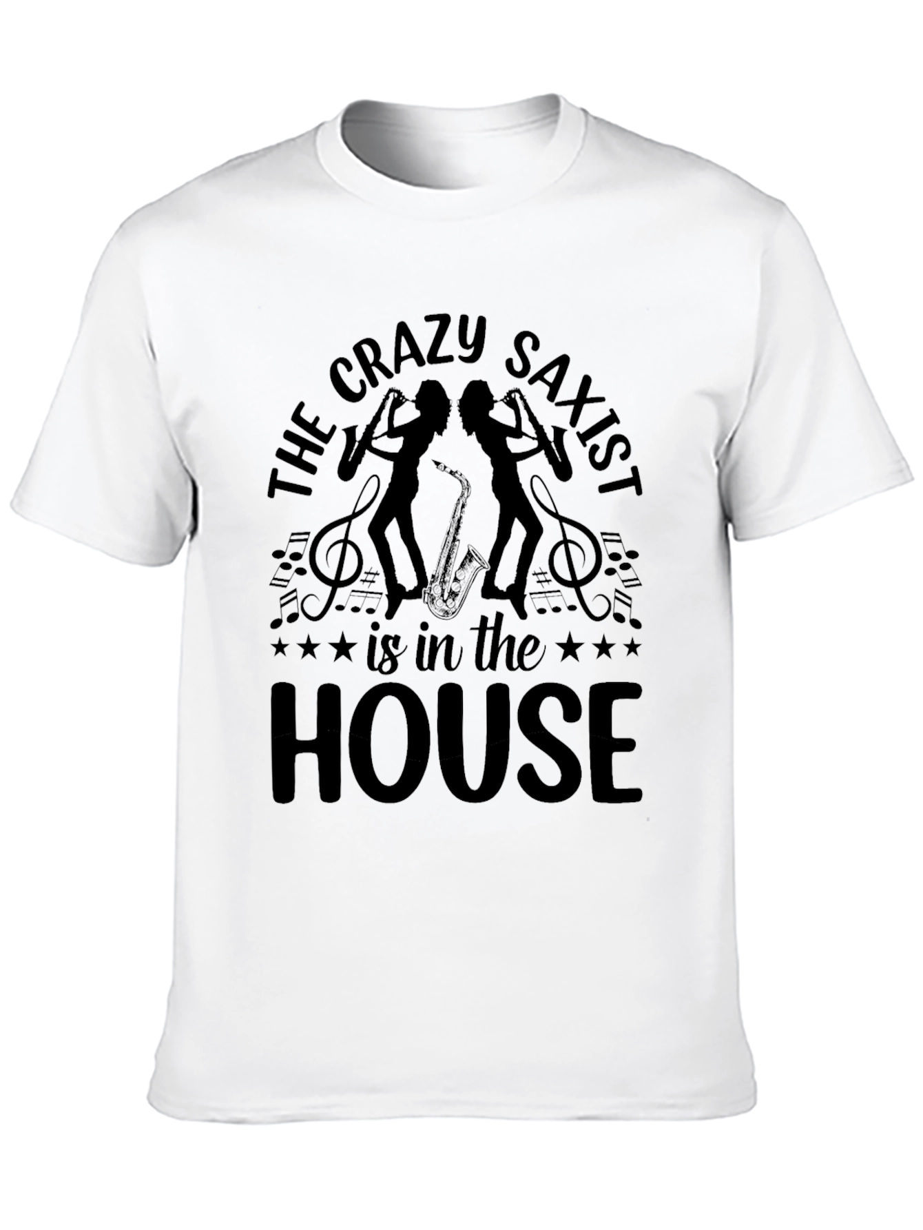 Camiseta Negra: The Crazy Saxist is in the House