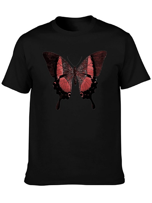 Camiseta Negra con Mariposa Roja