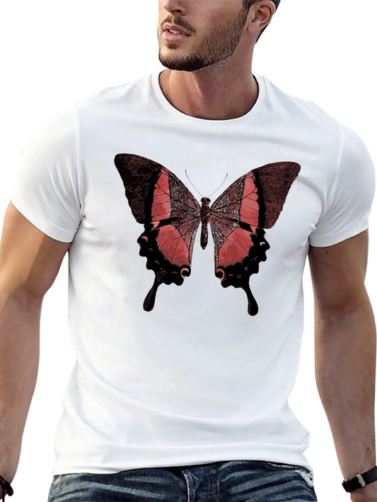Camiseta Negra con Mariposa Roja