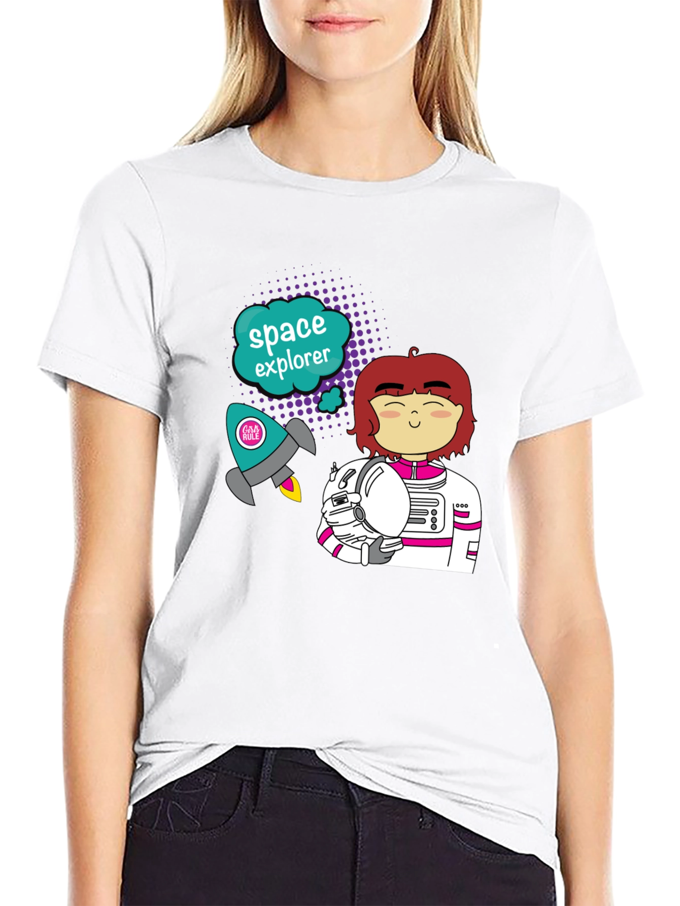 Camiseta Negra Explorador Espacial