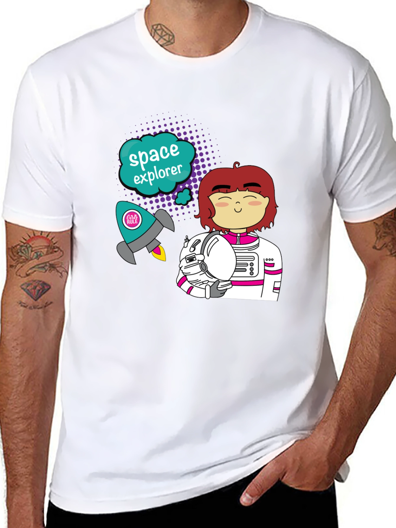 Camiseta Negra Explorador Espacial