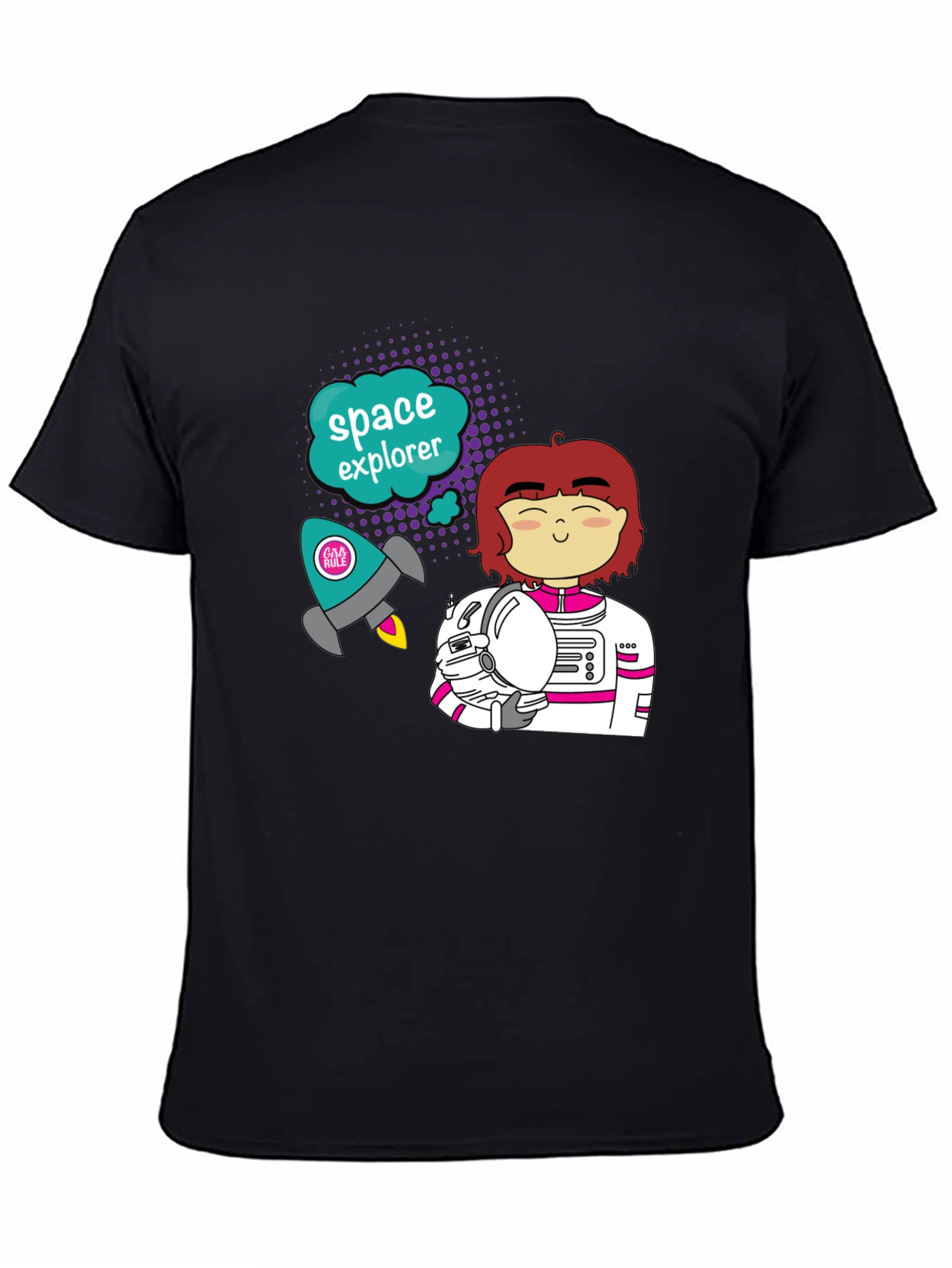 Camiseta Negra Explorador Espacial