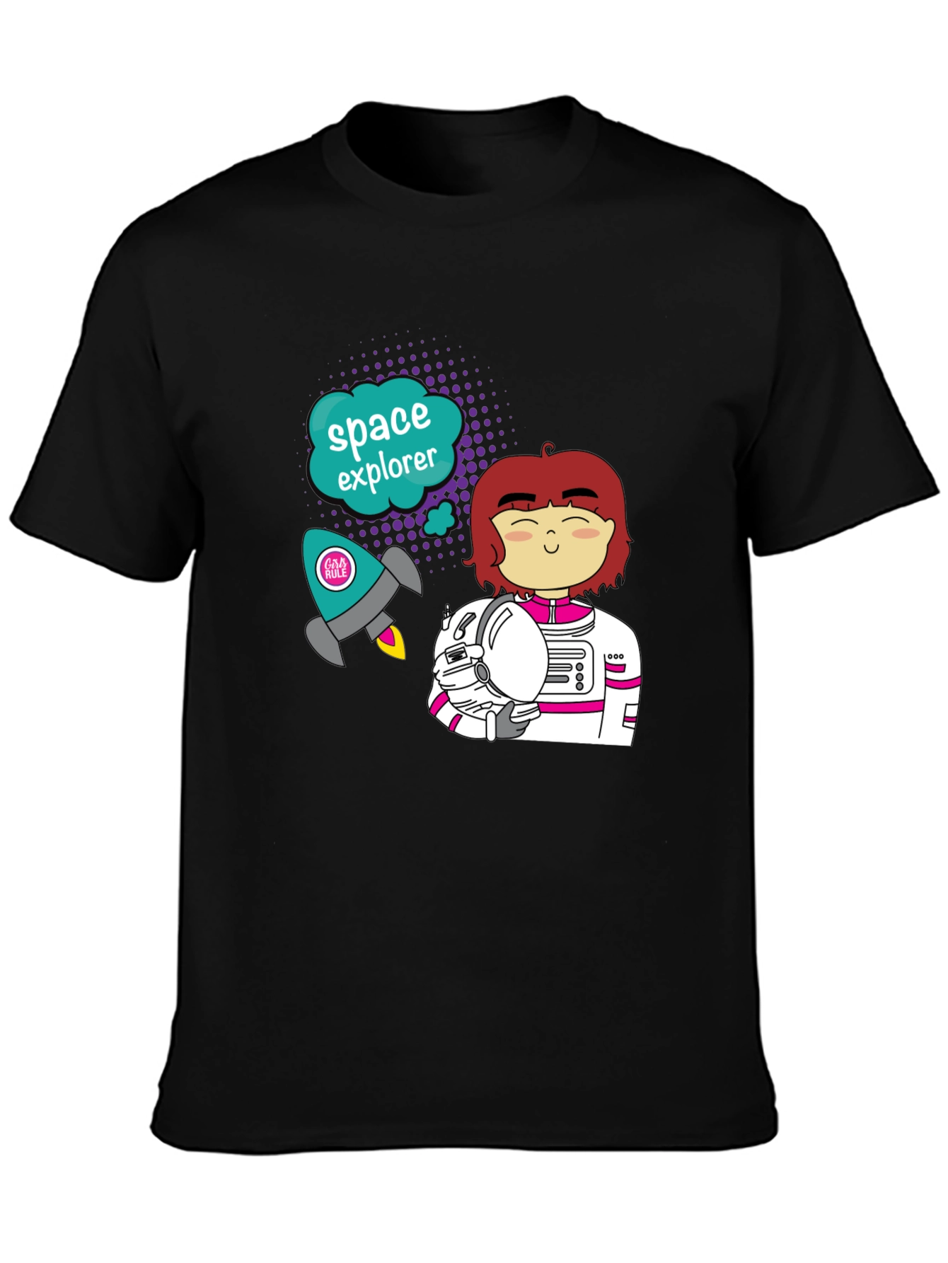 Camiseta Negra Explorador Espacial