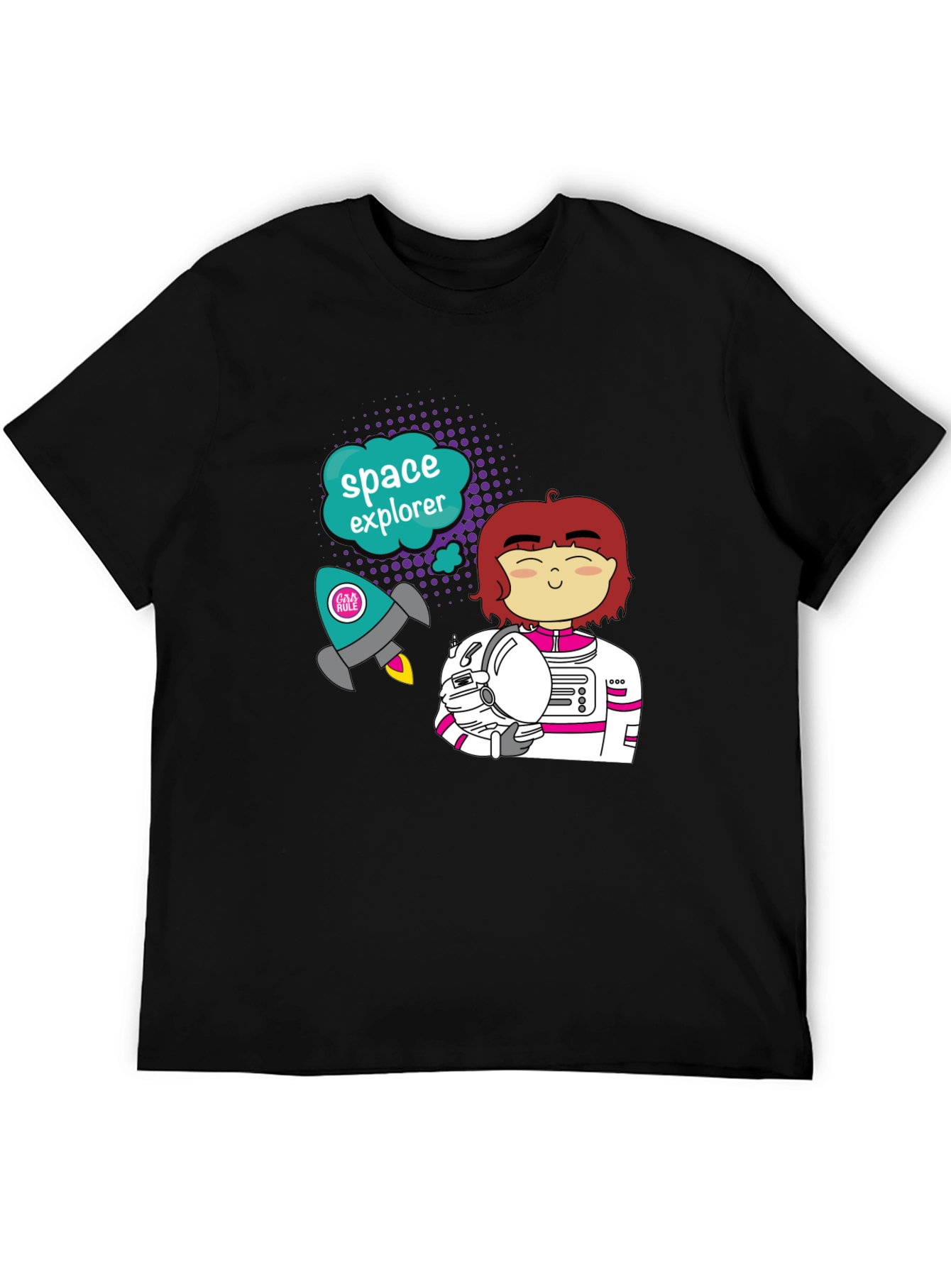 Camiseta Negra Explorador Espacial