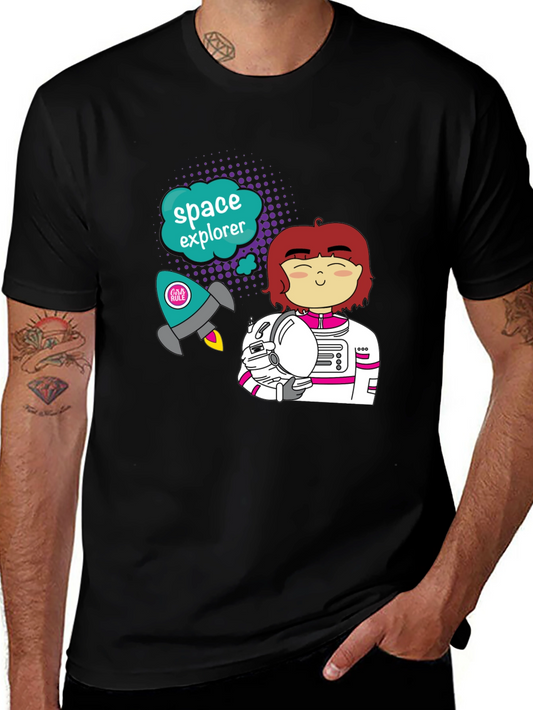 Camiseta Negra Explorador Espacial
