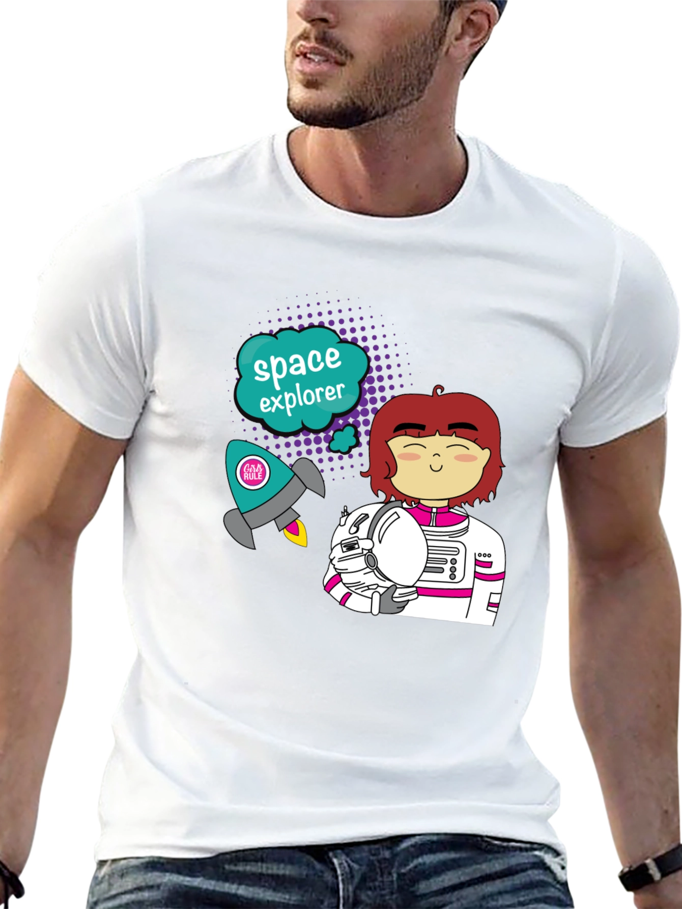 Camiseta Negra Explorador Espacial