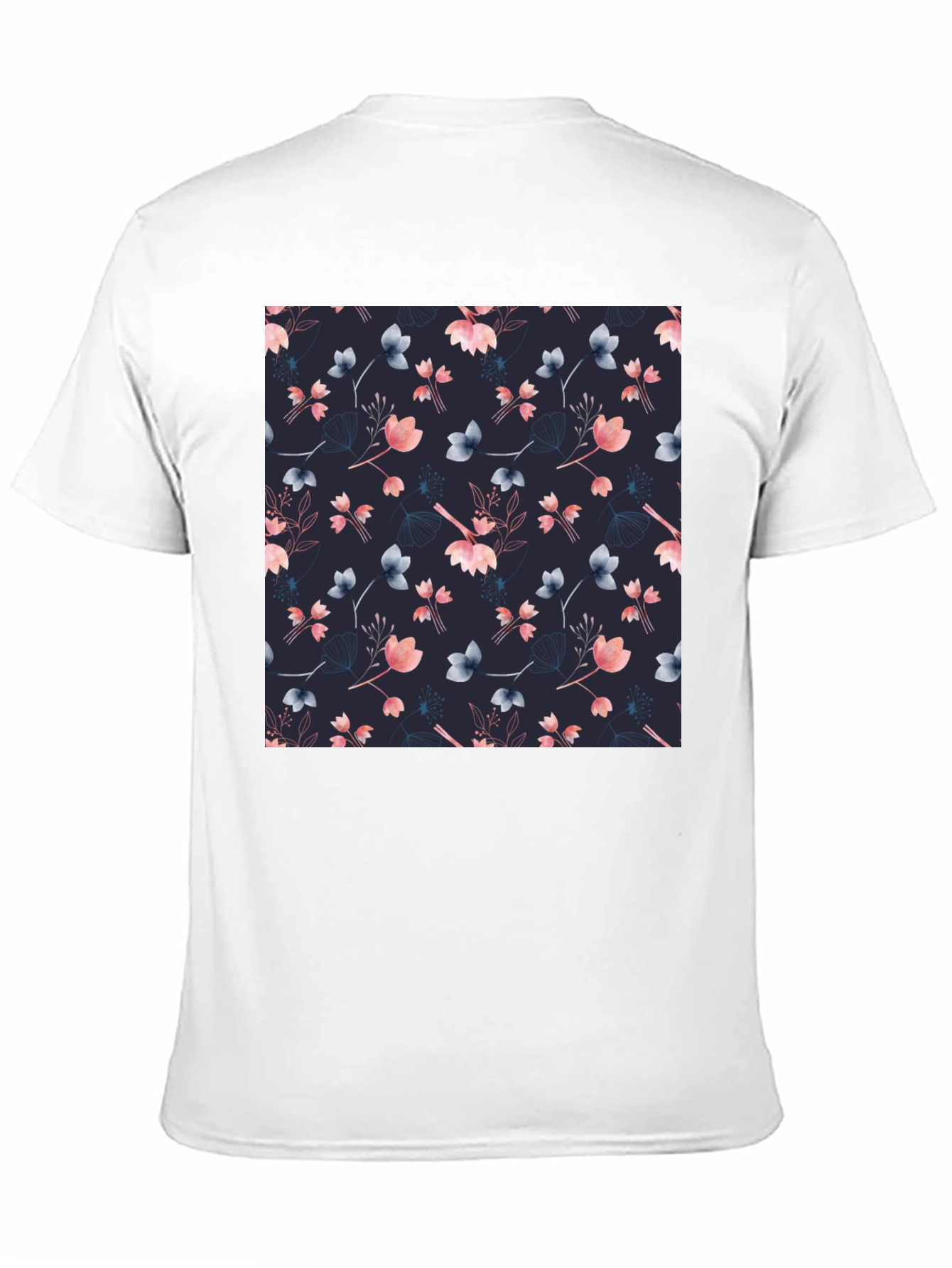 Camiseta Negra Estampado Floral Moderno