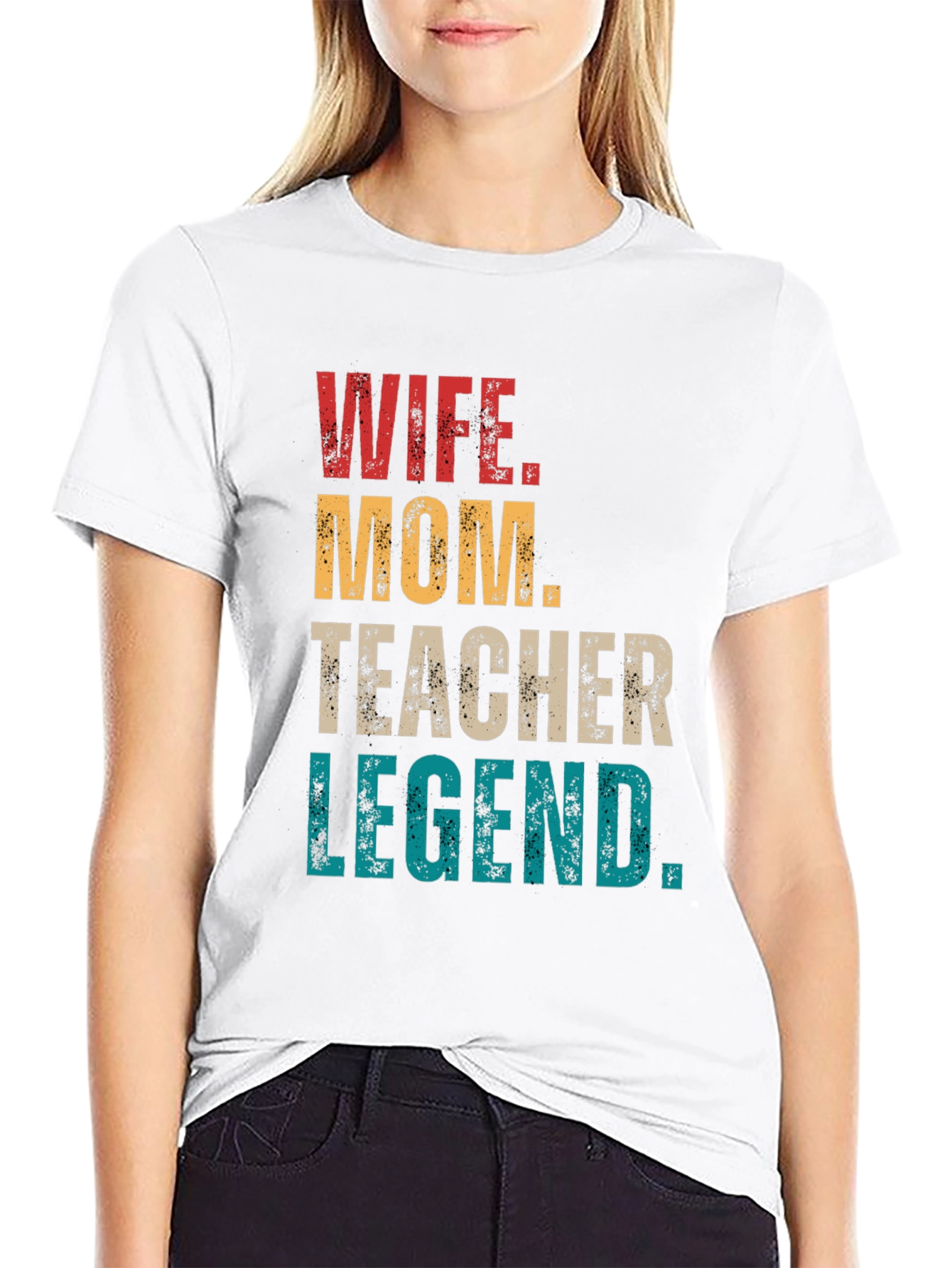 Camiseta Mujer: Esposa Mamá Maestra Leyenda