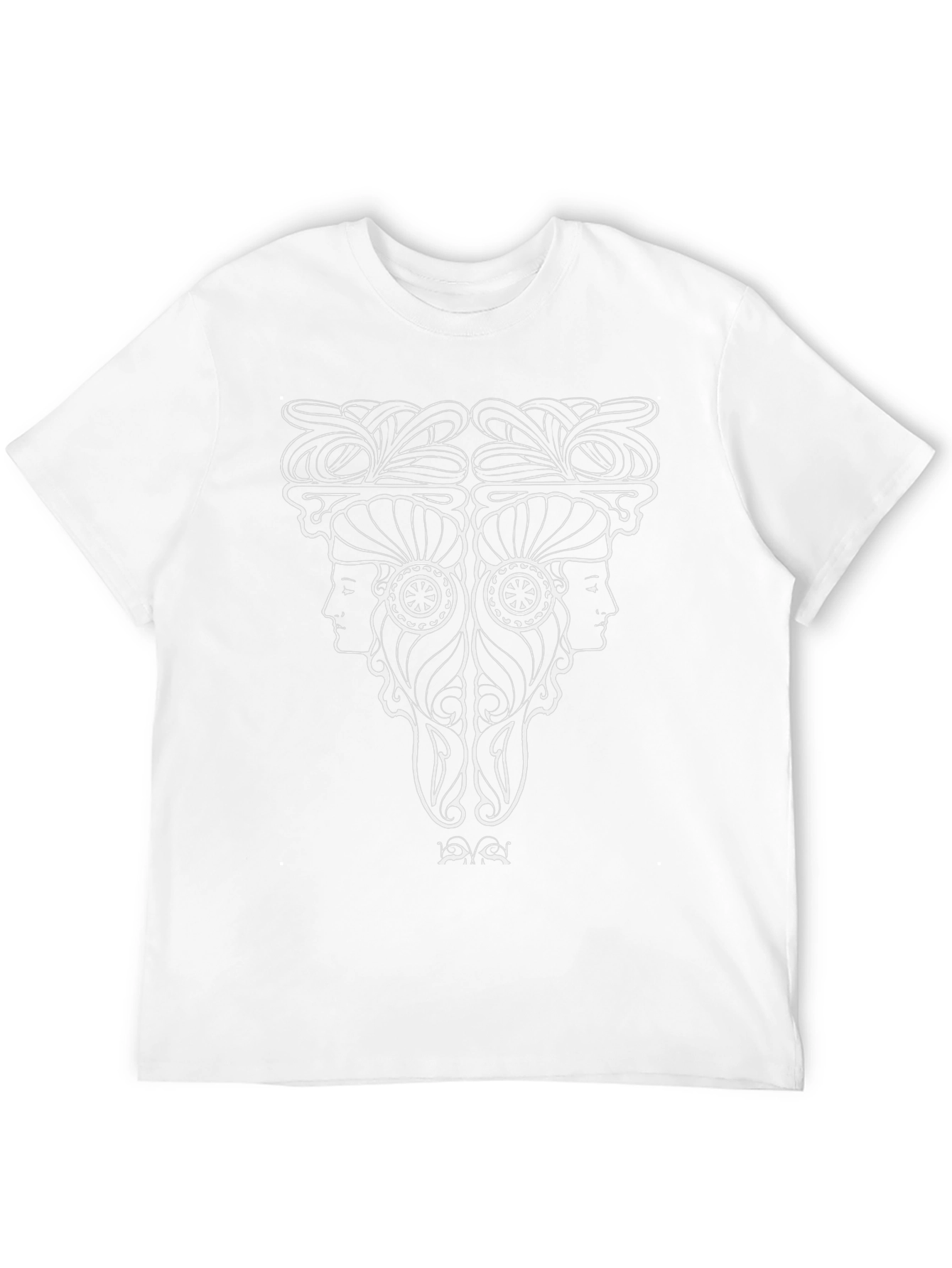 Camiseta Negra con Diseño Art Nouveau de Mujeres