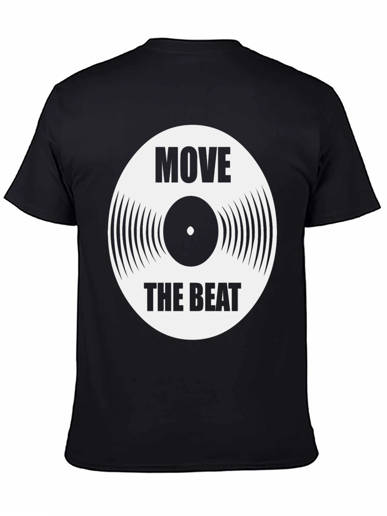 Camiseta Negra Move The Beat Diseño Disco Vinilo