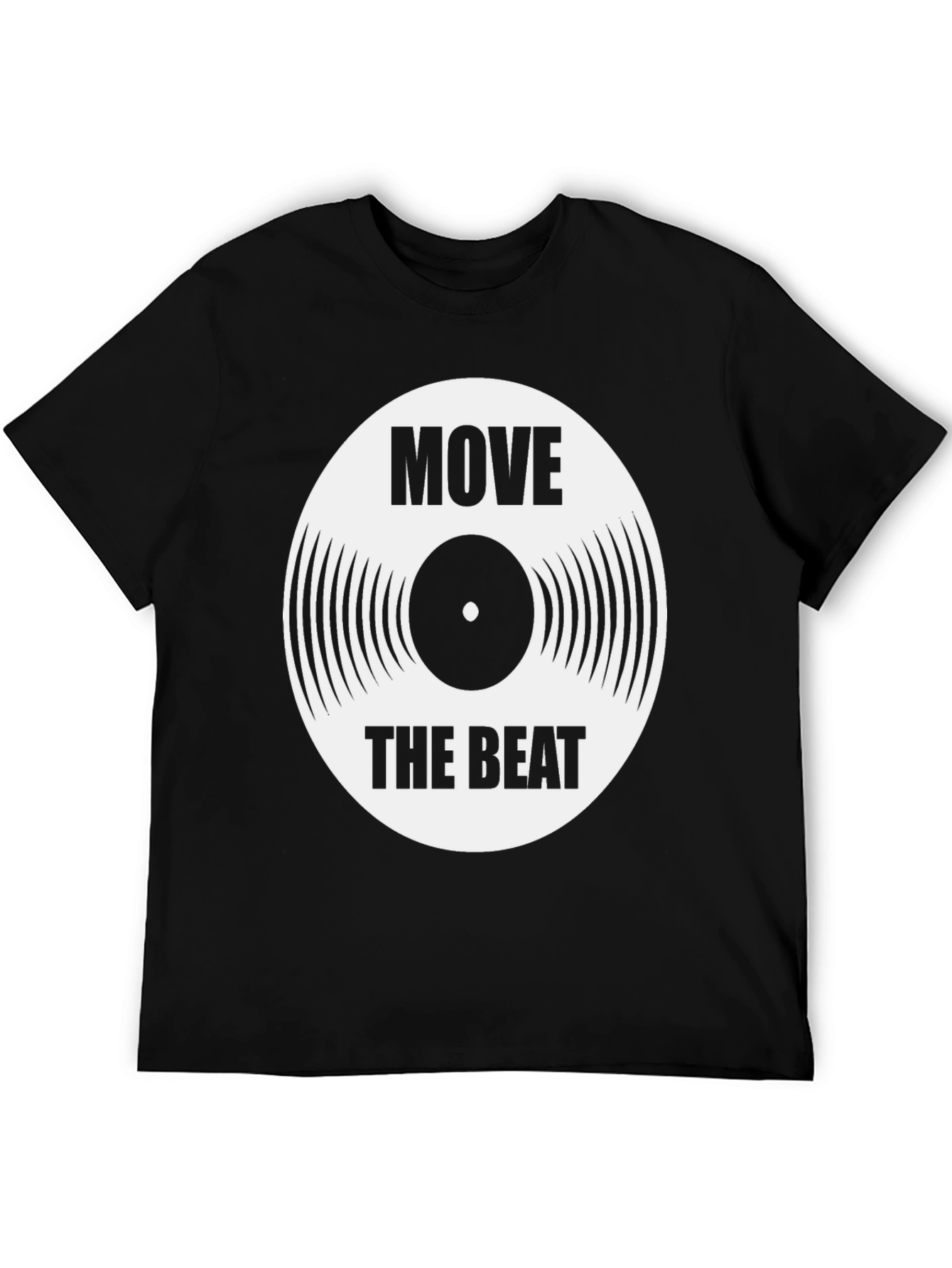 Camiseta Negra Move The Beat Diseño Disco Vinilo