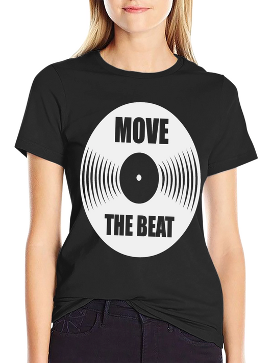 Camiseta Negra Move The Beat Diseño Disco Vinilo