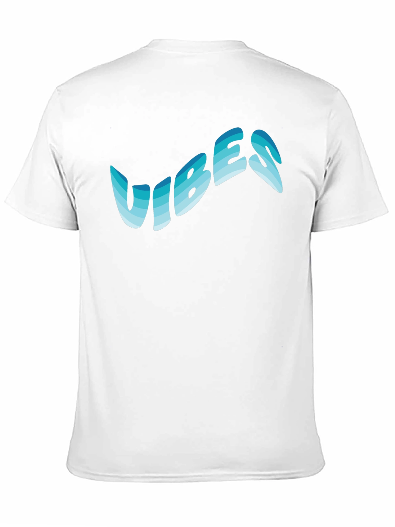 Camiseta Negra Vibes Azul Degradado