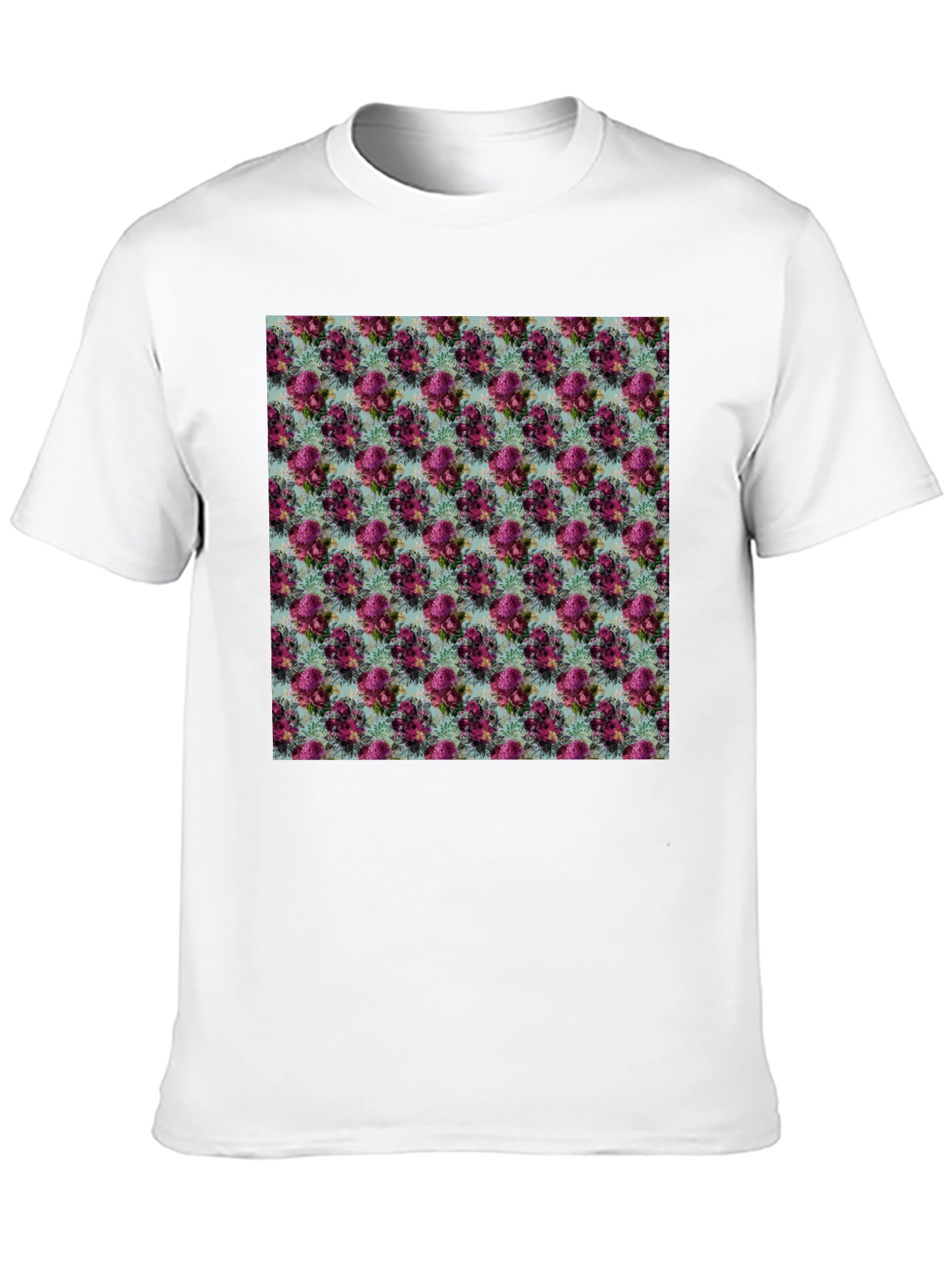 Camiseta Negra con Estampado Floral Elegante