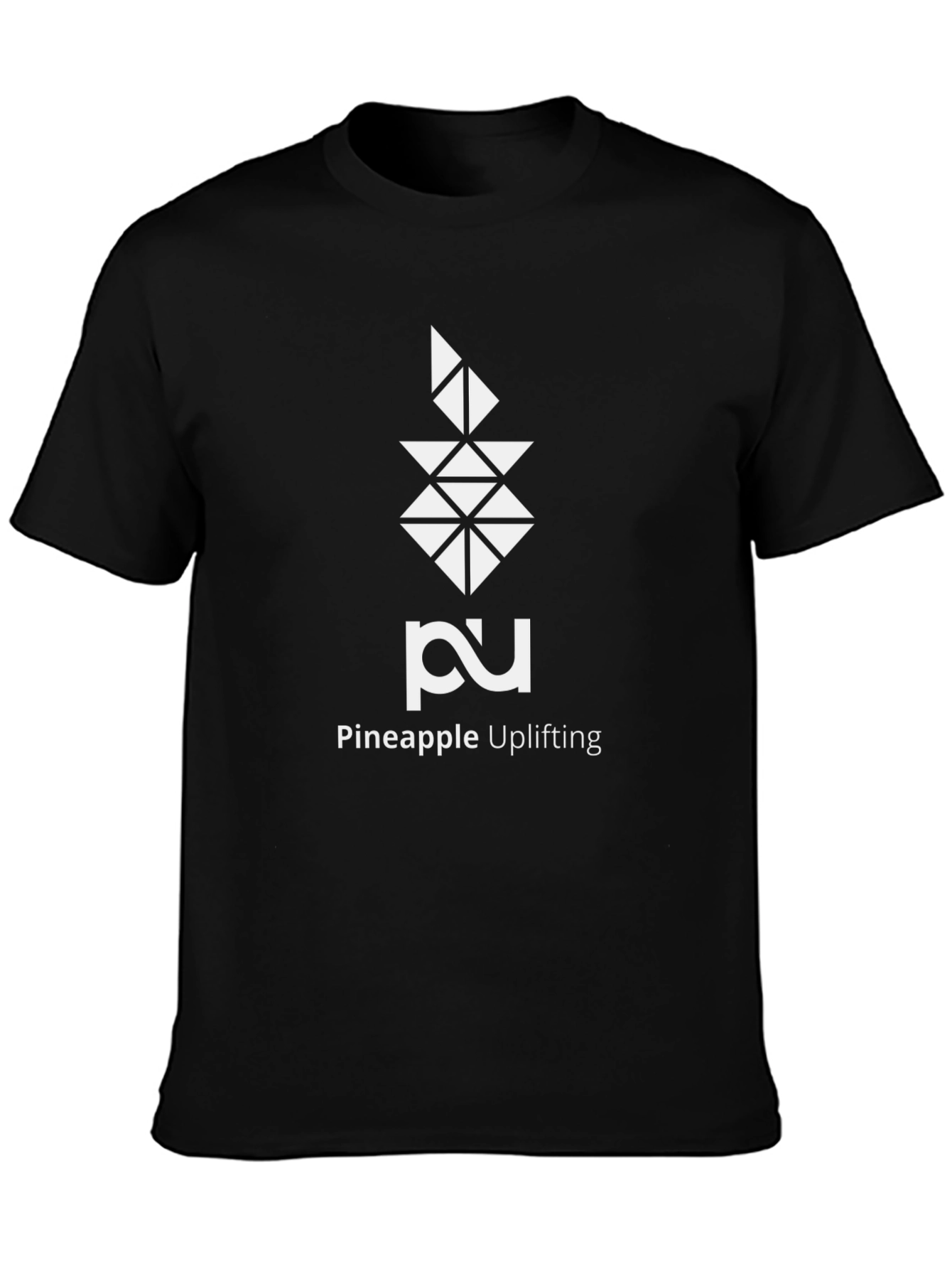 Camiseta Negra con Diseño Geométrico Pineapple Uplifting