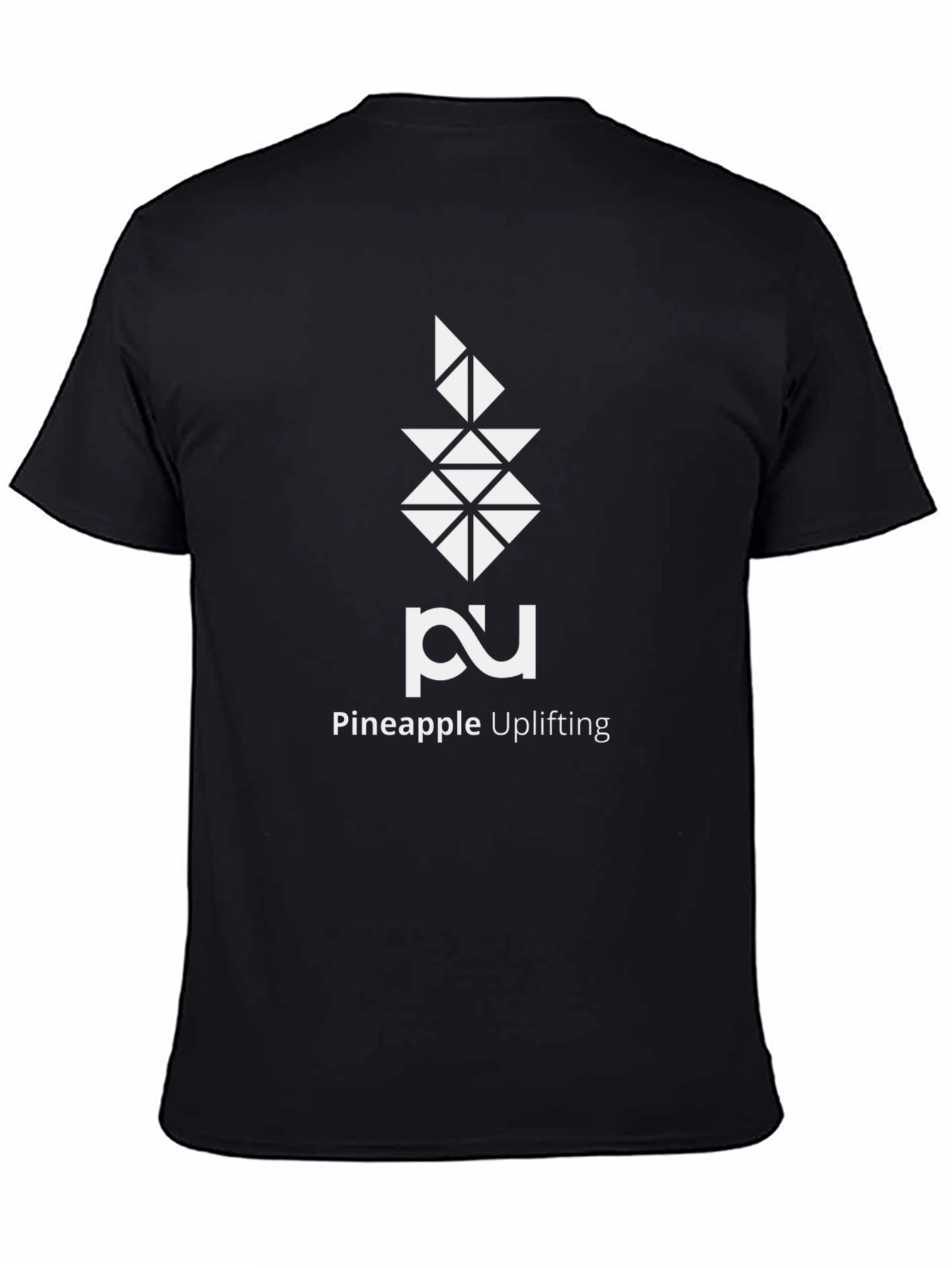 Camiseta Negra con Diseño Geométrico Pineapple Uplifting