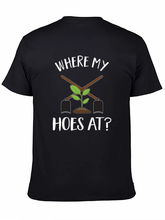 Camiseta Negra: ¿Dónde Están Mis Azadas? Jardinería con Humor