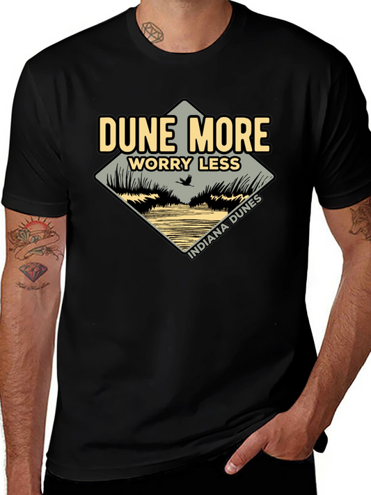 Camiseta Negra Indiana Dunes: Dunas Relájate y Disfruta