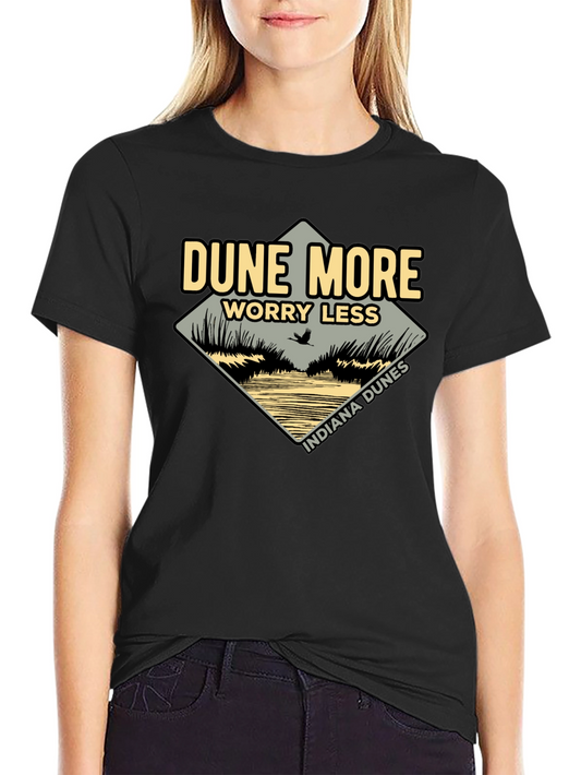 Camiseta Negra Indiana Dunes: Dunas Relájate y Disfruta