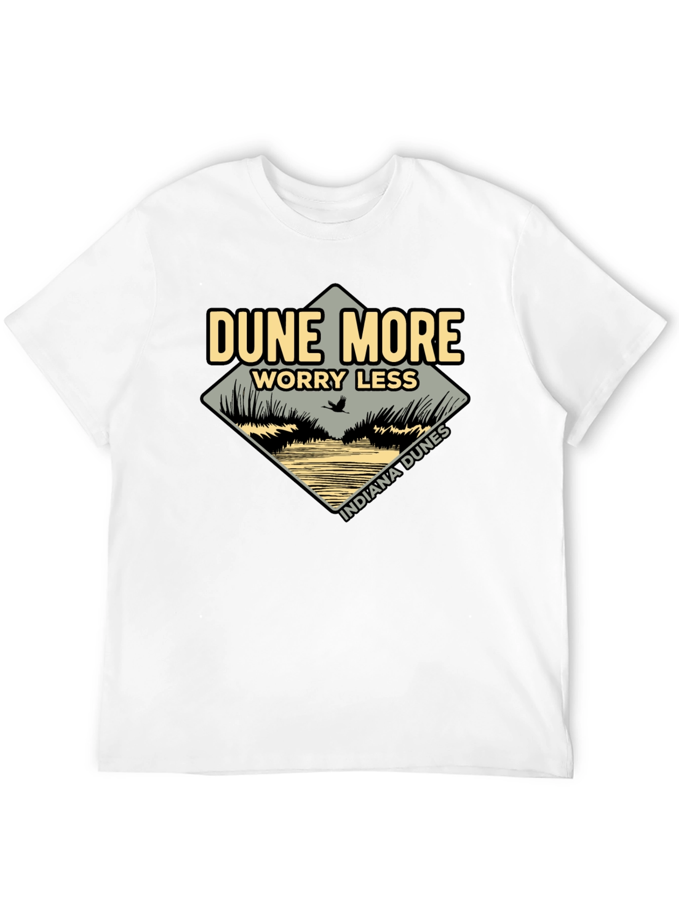 Camiseta Negra Indiana Dunes: Dunas Relájate y Disfruta