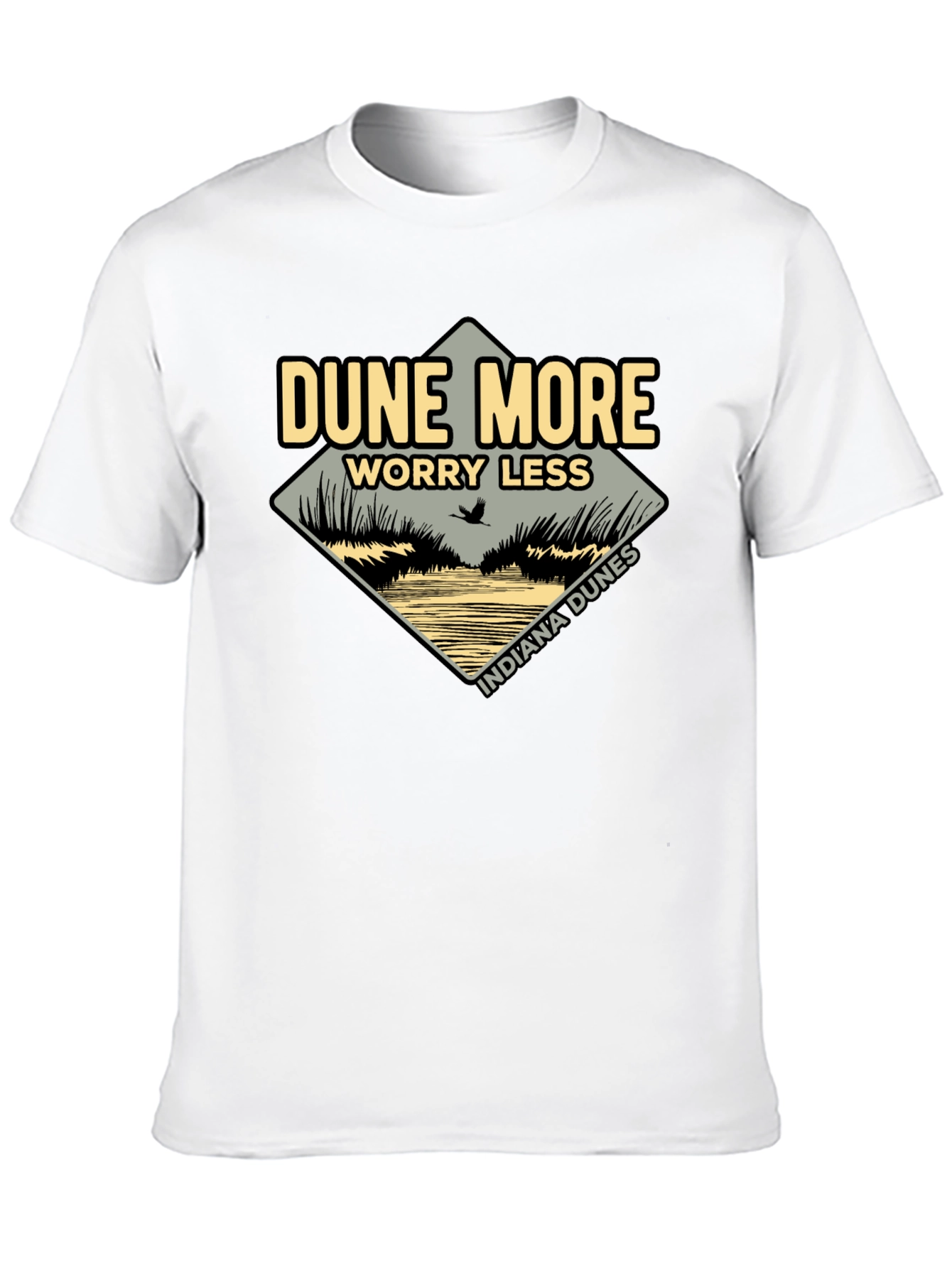 Camiseta Negra Indiana Dunes: Dunas Relájate y Disfruta