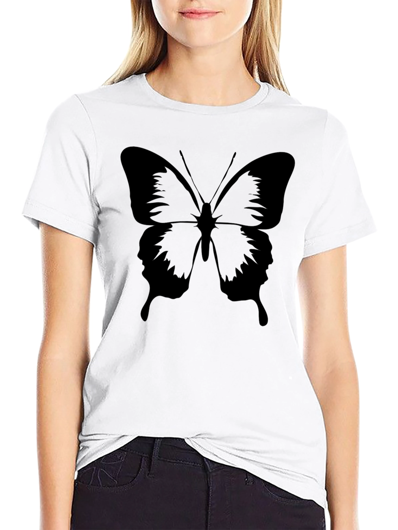 Camiseta Negra con Diseño de Mariposa para Hombre