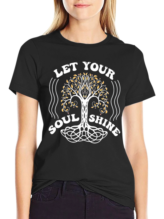 Camiseta Negra Let Your Soul Shine Árbol de la Vida