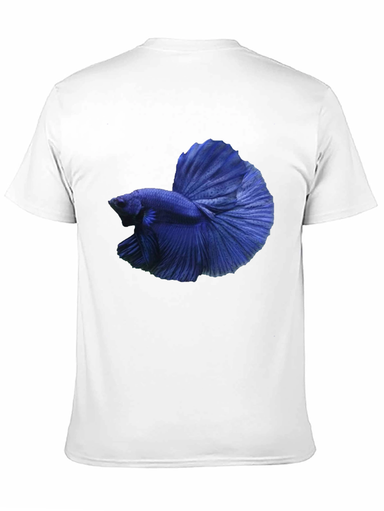 Camiseta Negra con Diseño de Pez Betta Azul