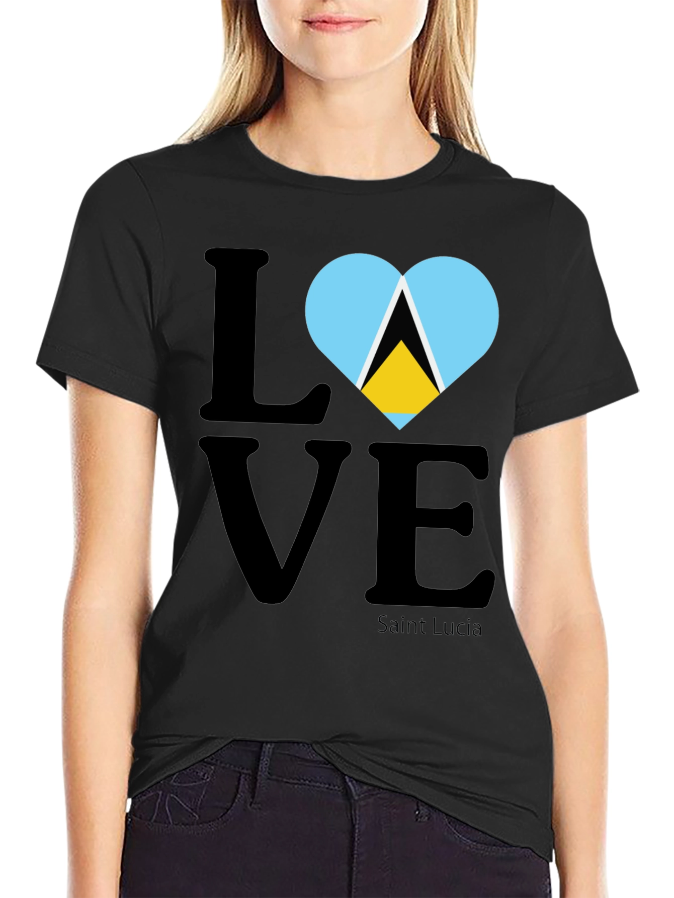Camiseta Negra LOVE Saint Lucia