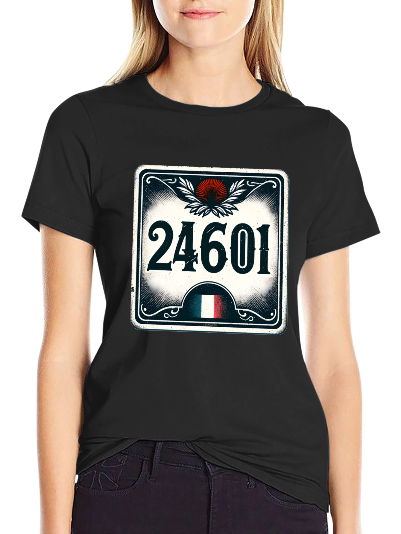 Camiseta Negra con Diseño 24601