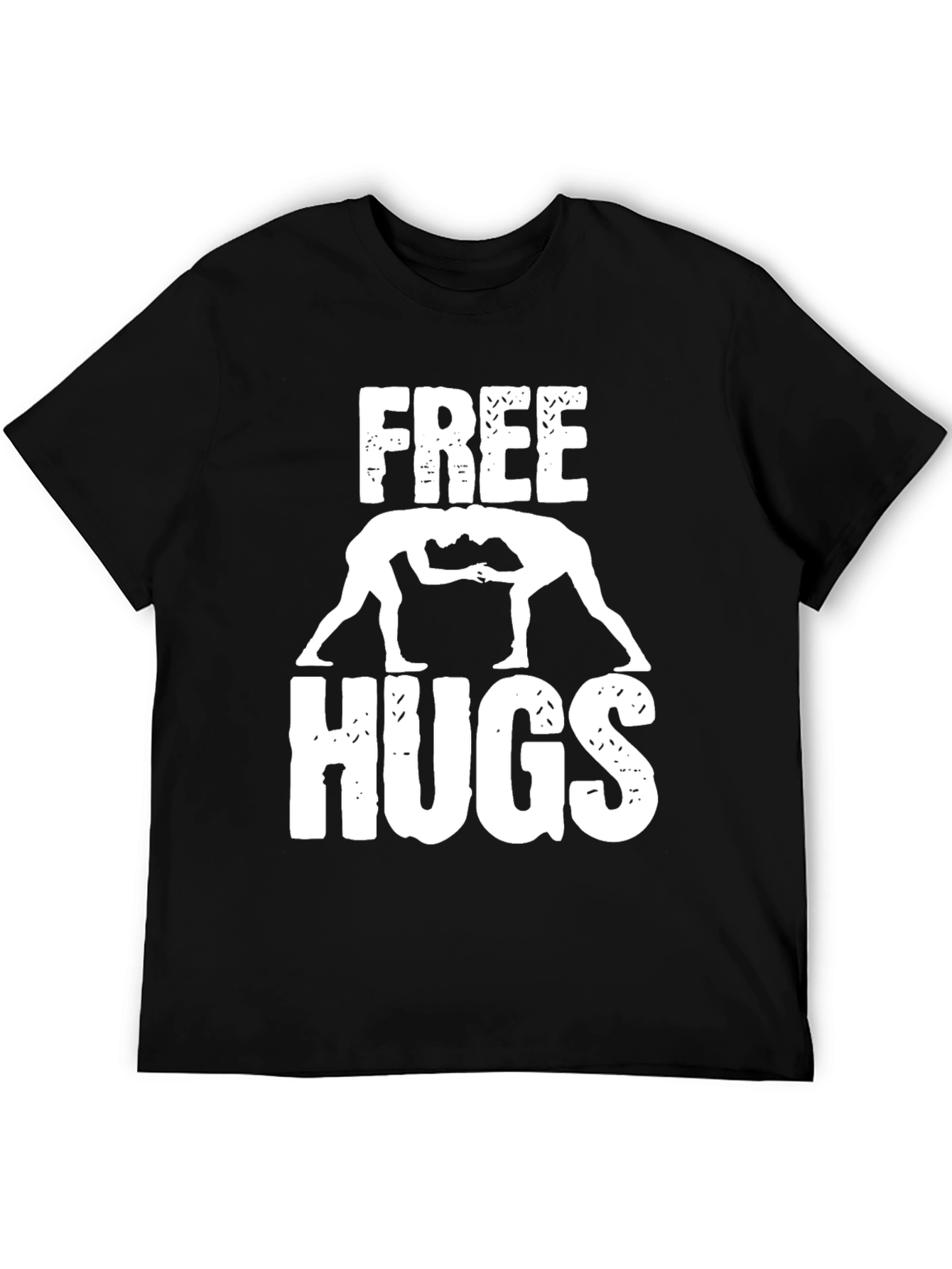 Camiseta Hombre Negra Free Hugs Lucha