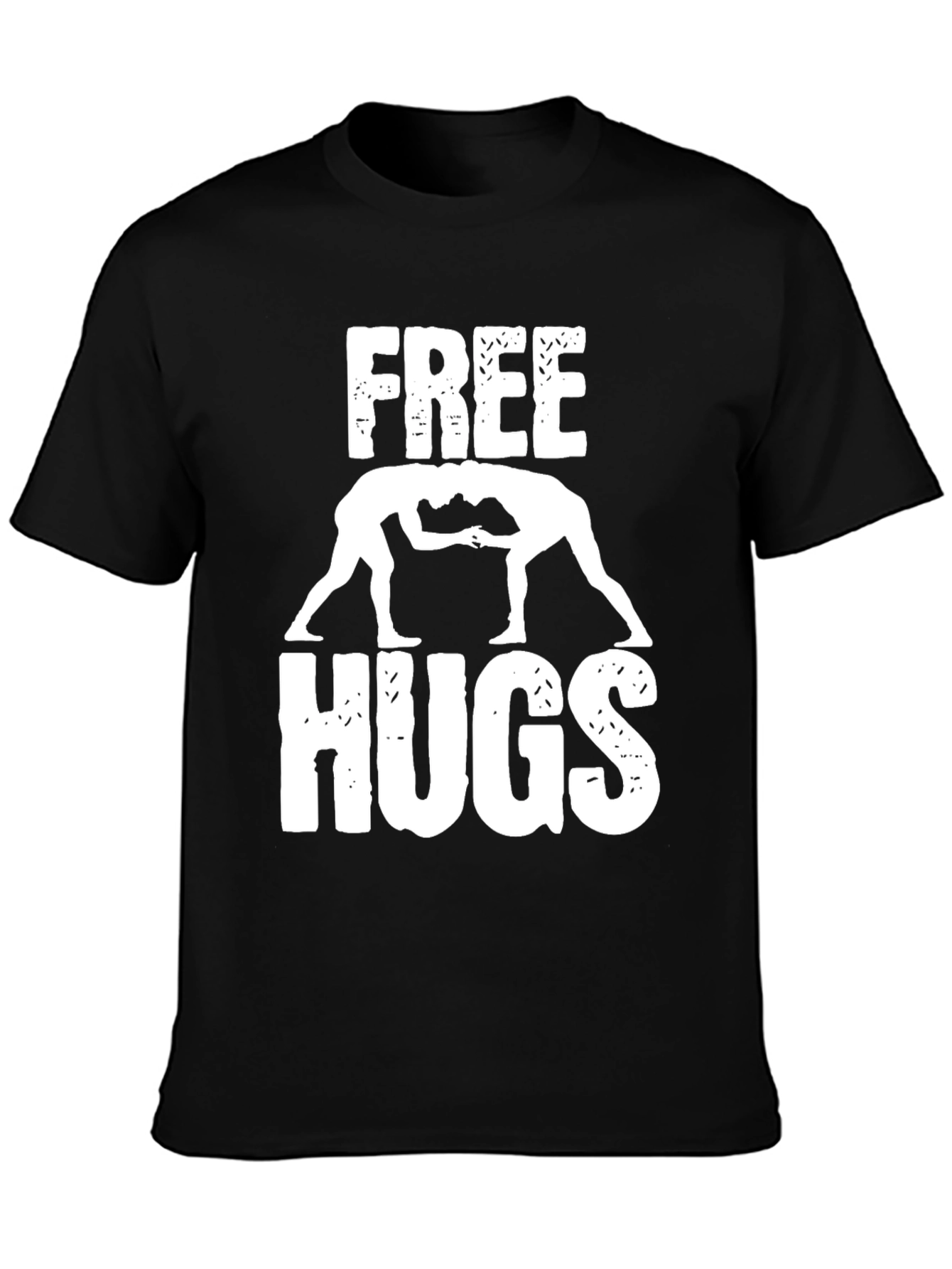 Camiseta Hombre Negra Free Hugs Lucha