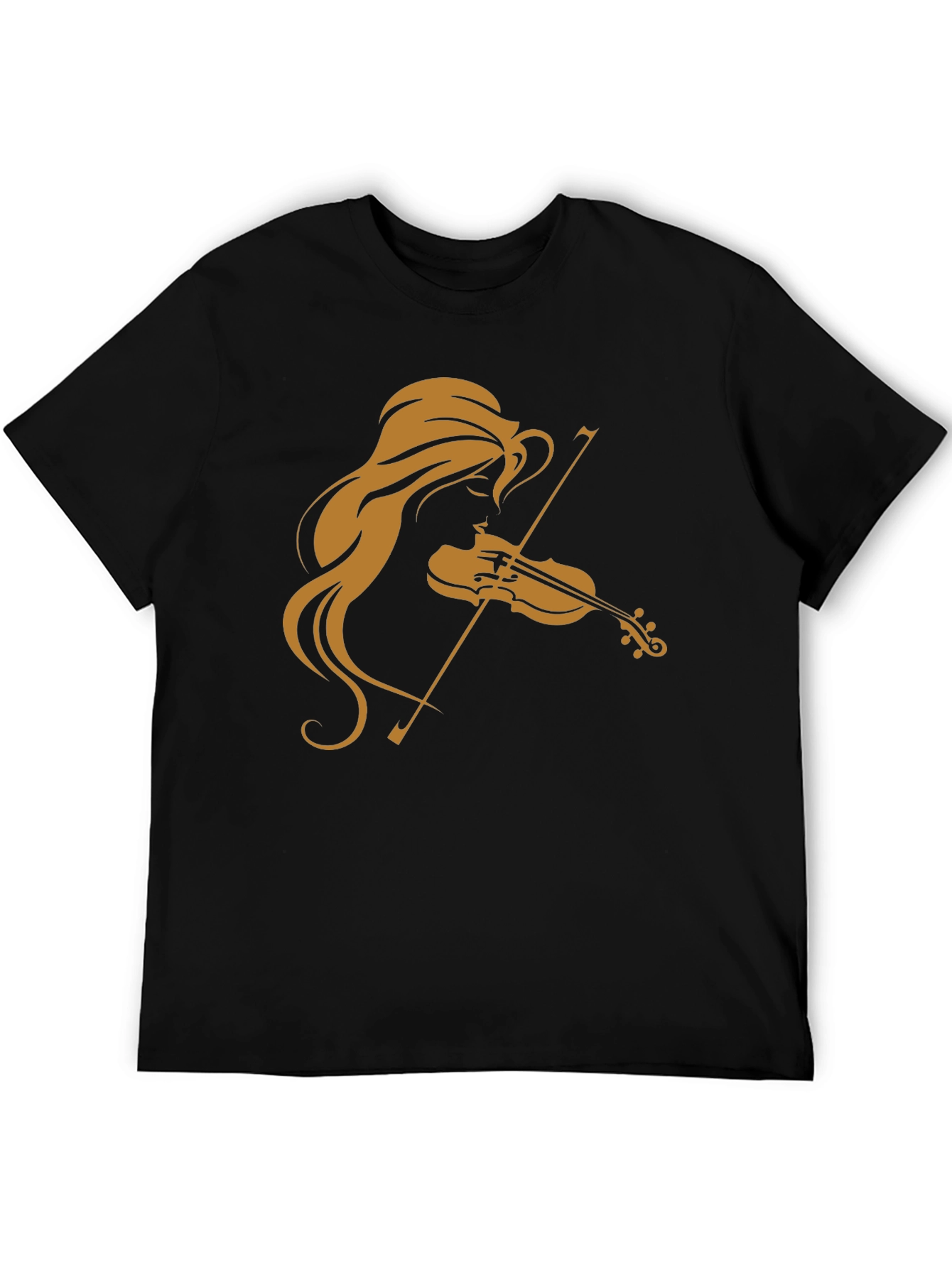 Camiseta Negra con Diseño de Violinista