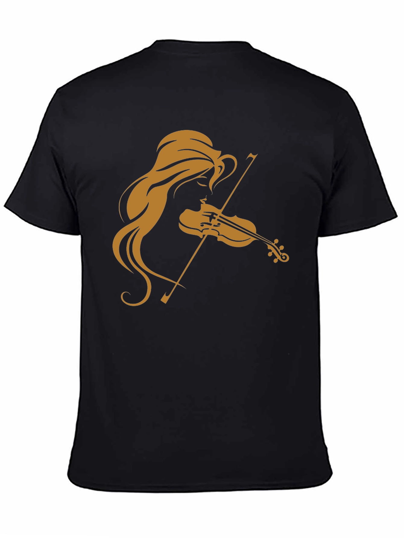 Camiseta Negra con Diseño de Violinista