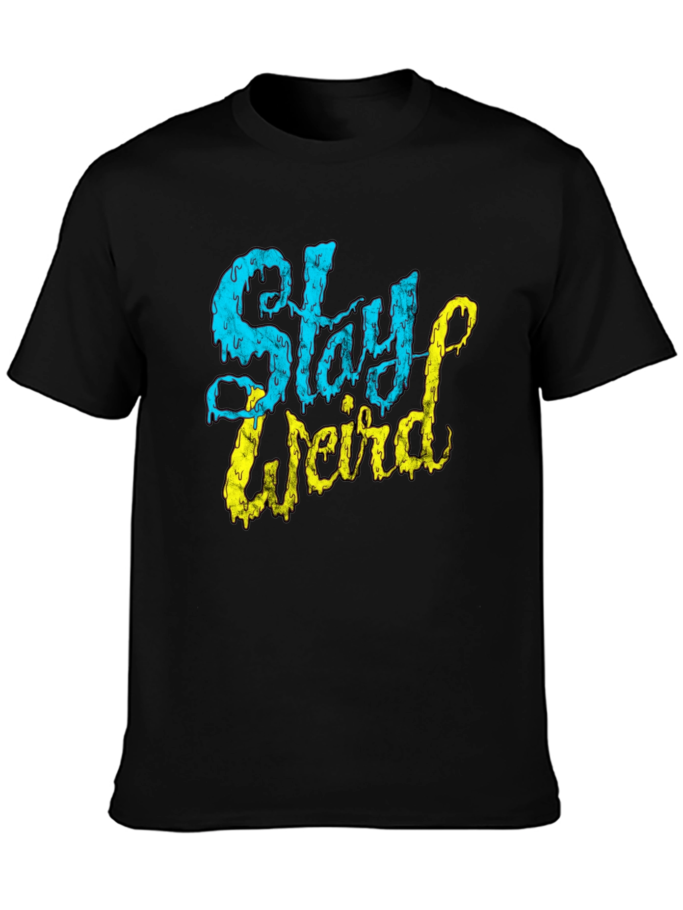 Camiseta Negra Stay Weird Diseño Único