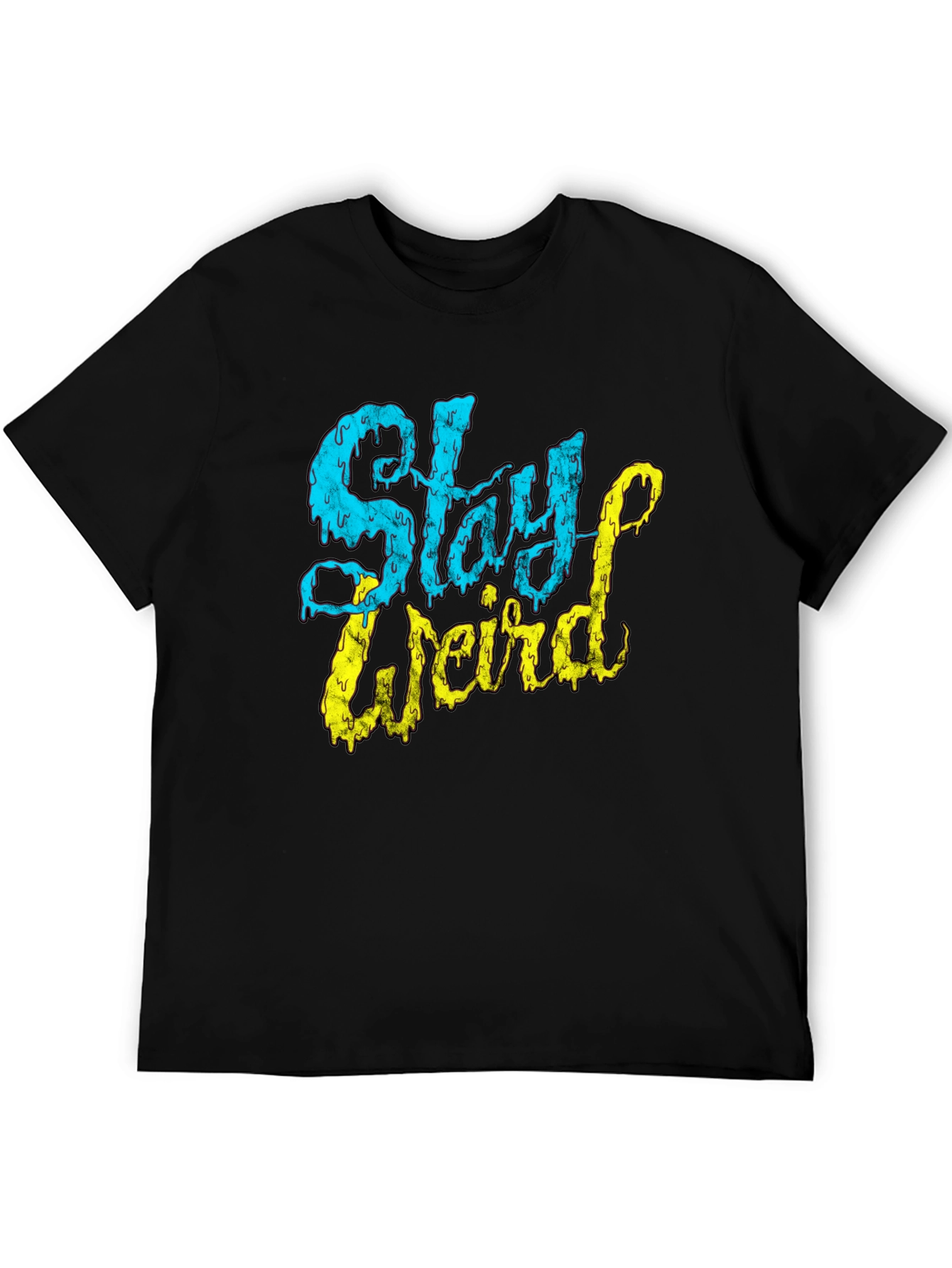 Camiseta Negra Stay Weird Diseño Único