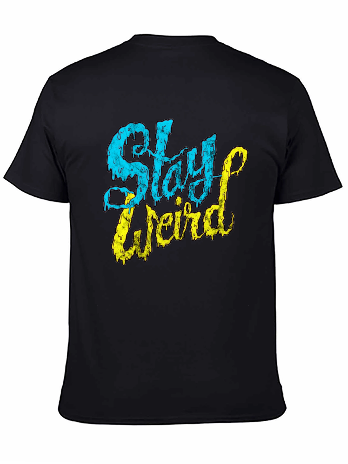 Camiseta Negra Stay Weird Diseño Único