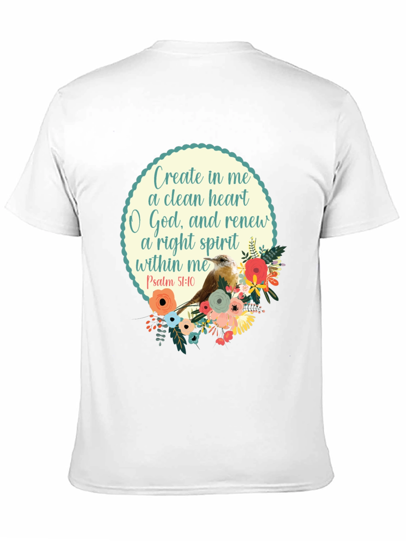 Camiseta Negra con Diseño Inspirador y Floral