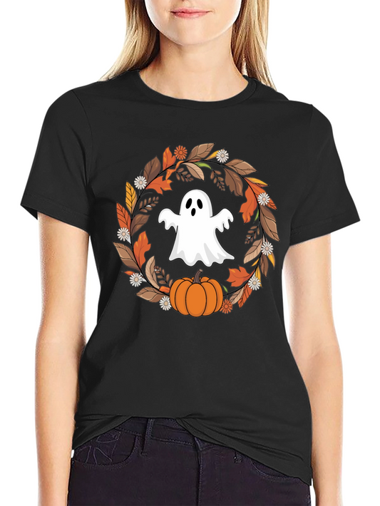 Camiseta Halloween: Fantasma y Calabaza